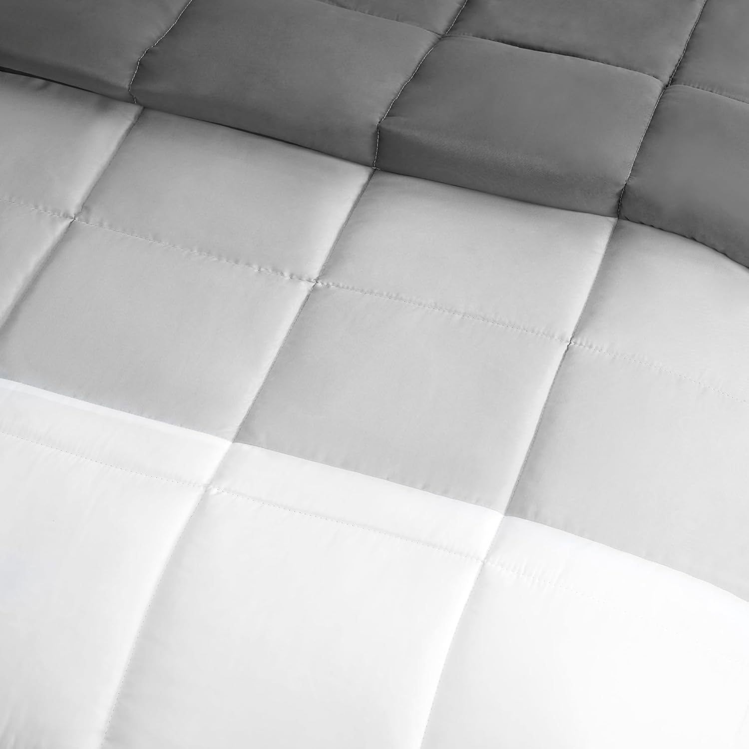 AYSW Tricolore Duvet Warm for winter 450g/m² Thick 220x240cm Hypoallergenic Dark Grey + Light Grey + White Reversible Bed Duvet 2 Person Comforter 5