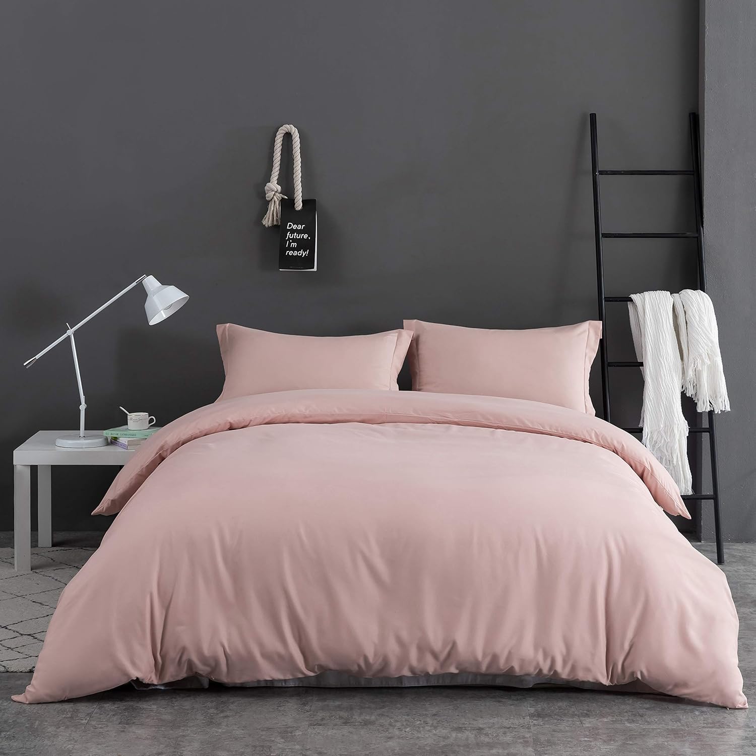 1 Duvet Cover with 2 Pillow Shams Queen Size for All Seasons - 3 Piece Home Bedding Comforter Cover with Zipper Closure - Ultra Soft Double Brushed Microfiber, 90 X 90 Inches - Pink 10