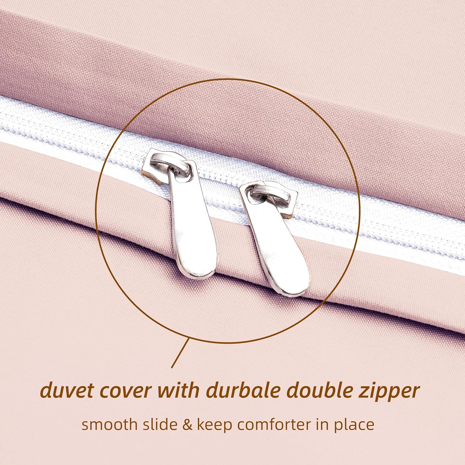 1 Duvet Cover with 2 Pillow Shams Queen Size for All Seasons - 3 Piece Home Bedding Comforter Cover with Zipper Closure - Ultra Soft Double Brushed Microfiber, 90 X 90 Inches - Pink 7