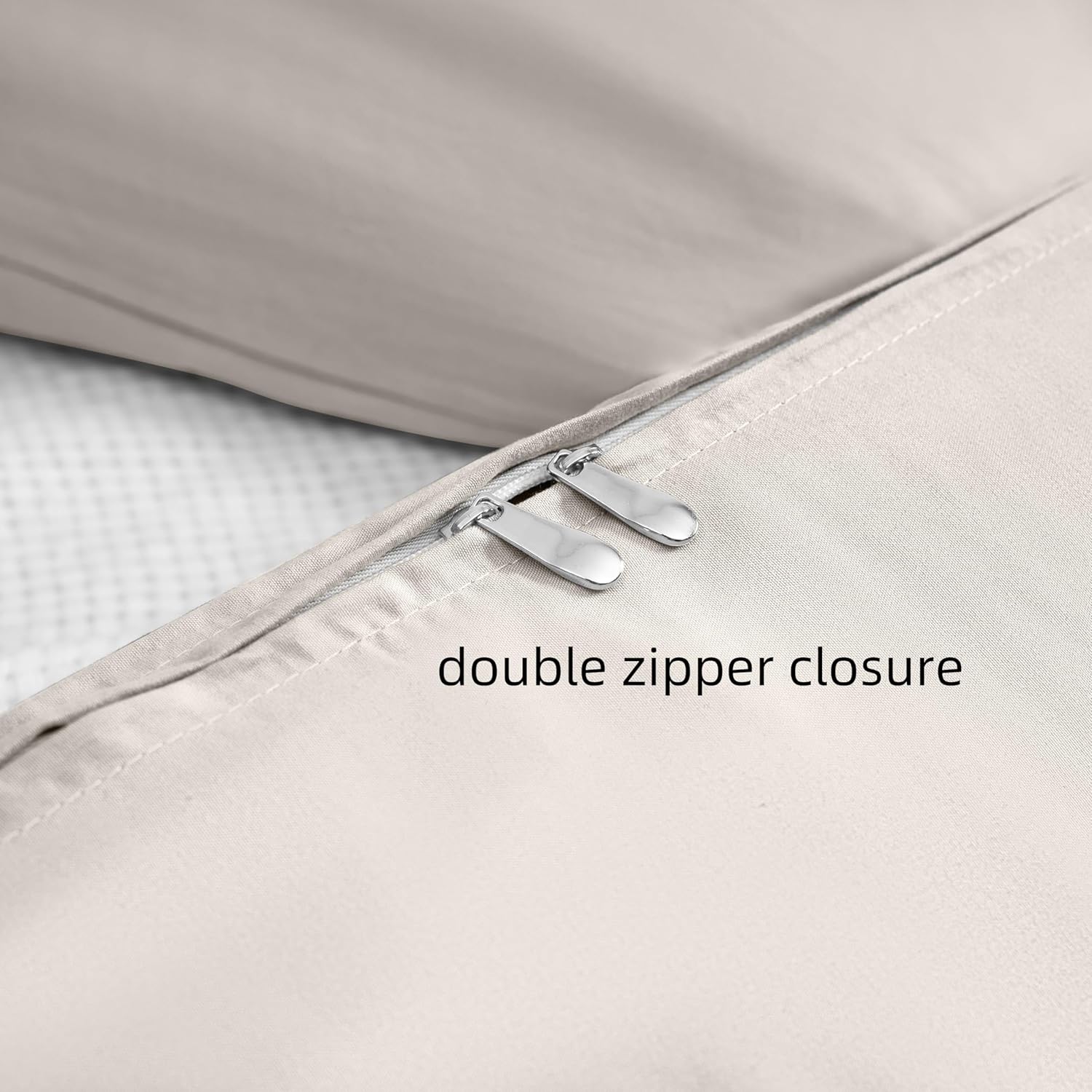 AYSW Duvet Cover Set Warm Luxury 3 Pieces Breathable and Soft Material Brushed Microfiber 1800 All Season Bedding NO Comforter - Queen Beige 6