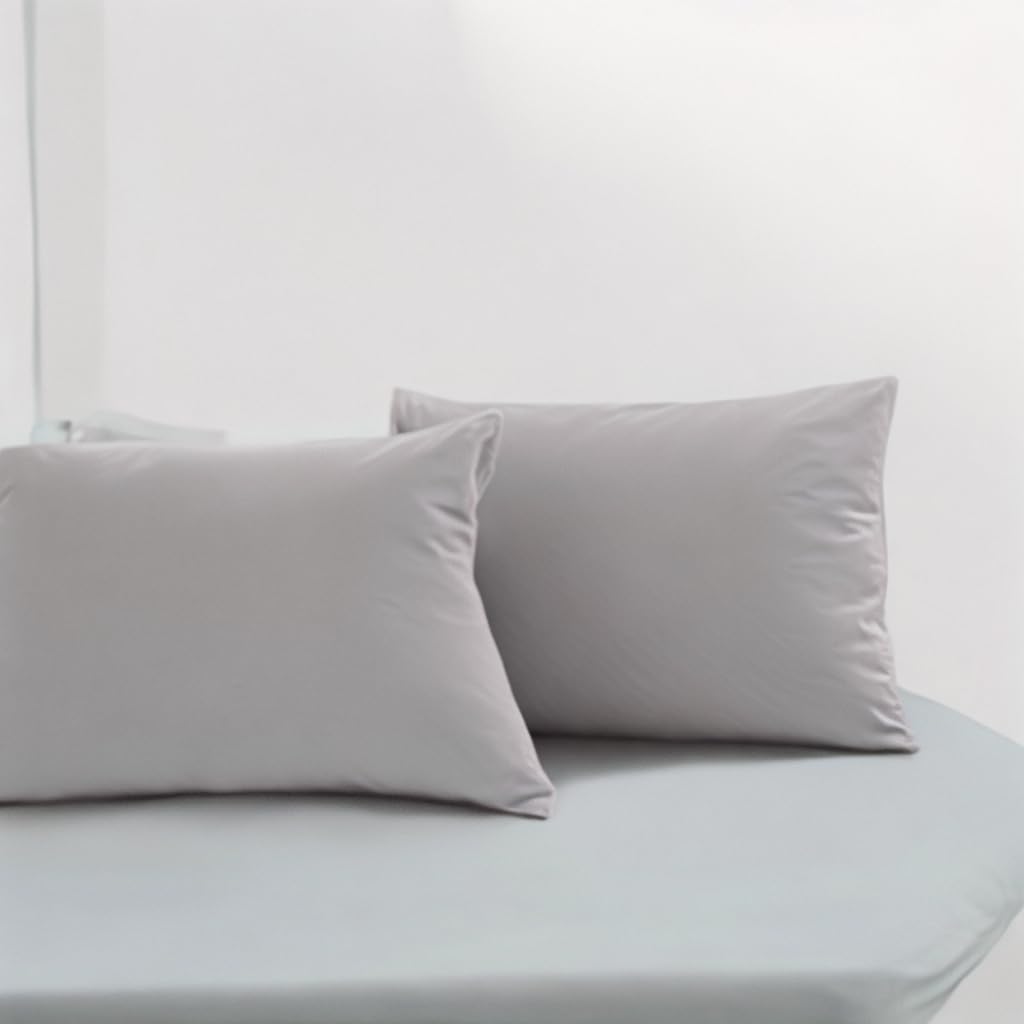 AYSW Set of 2- Pillowcases 30x50cm Light Grey Pillowcase 70 GSM in Microfibre 3