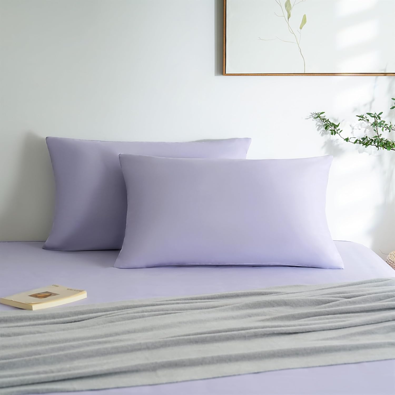 AYSW Set of 2- Pillowcases 30x50cm Light Grey Pillowcase 70 GSM in Microfibre 10