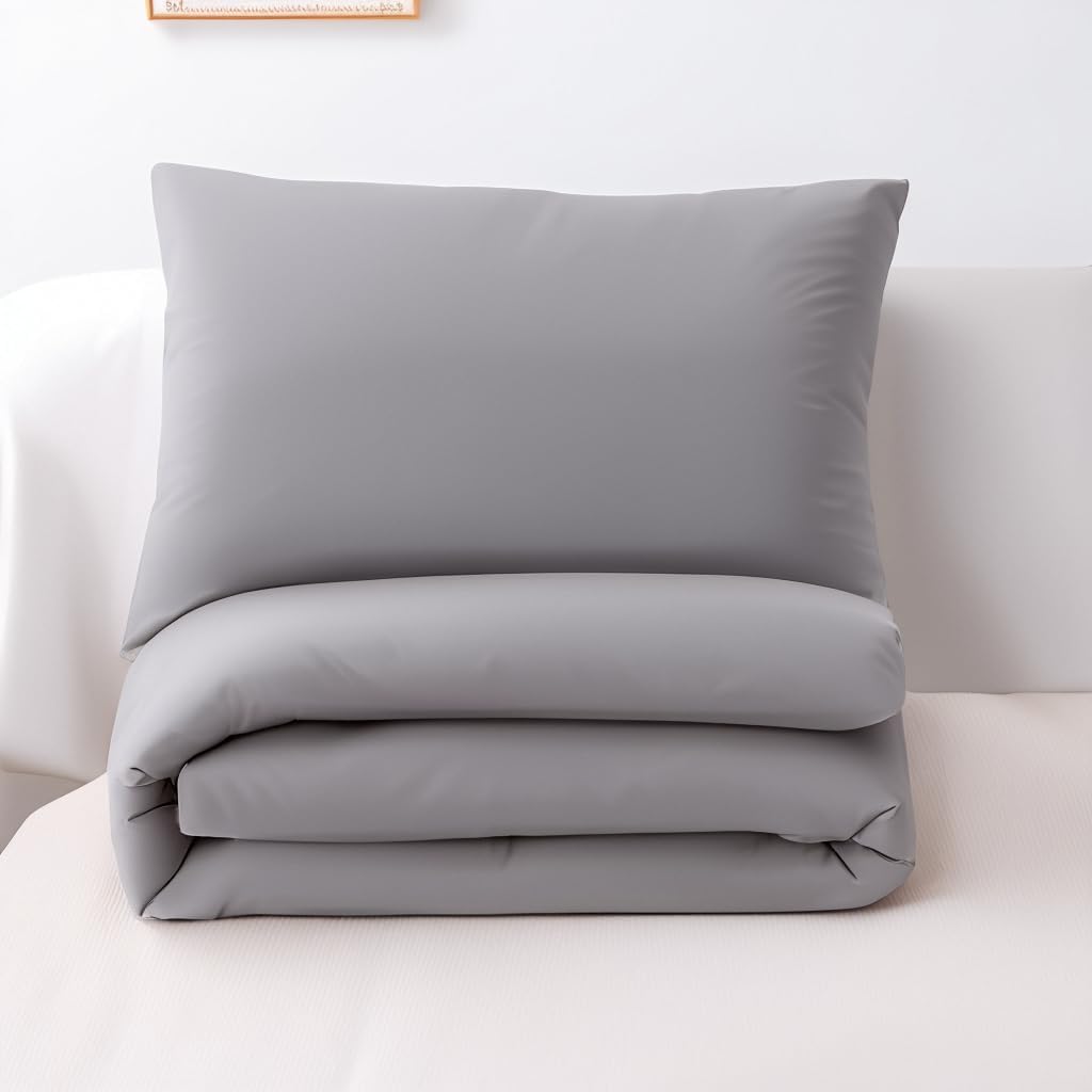 Winter Bedding Set 135x200 cm + 1 Pillowcase 40x80 cm with Zipper - Microfiber - Silver grey 3