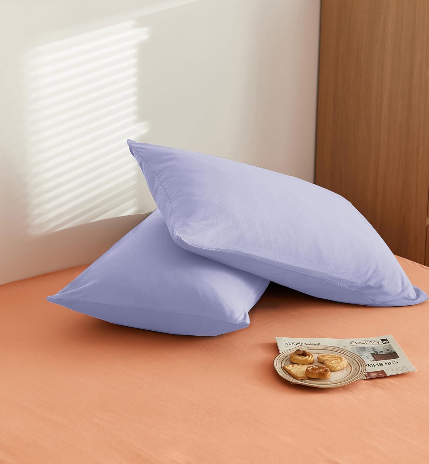 Bed linen brushed Microfiber 1 duvet cover 200X200cm + 2 pillowcase 80x80cm with zipper Purple 4