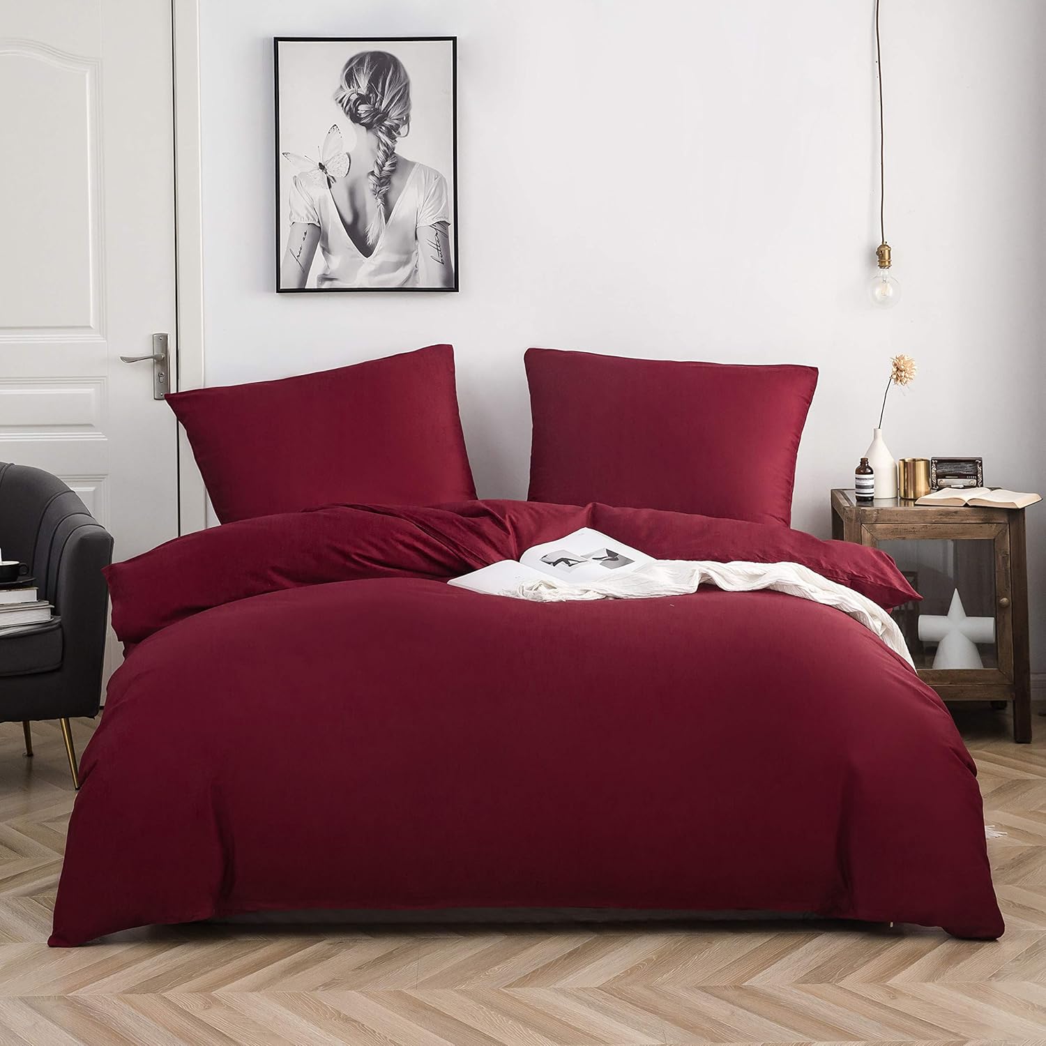 Cotton bedding 4-piece 135x200 cm Beige 2 duvet cover with 2 pillowcase 80x80 cm (4 TLG 135 x 200 cm, Beige) 9