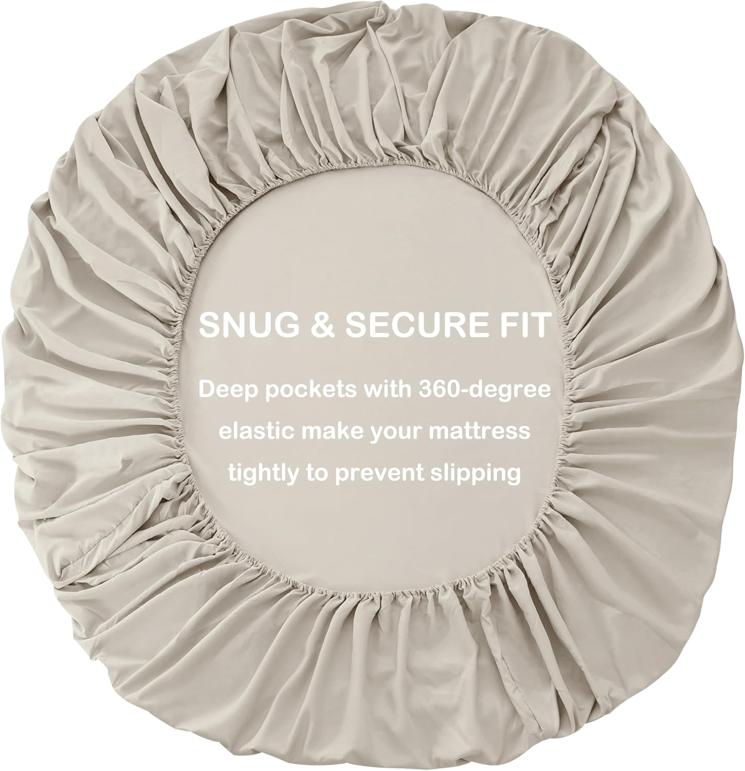 AYSW Fitted Sheet Only Twin Size Deep Pocket Soft Fitted Sheet 1 Piece Brushed Microfiber Wrinkle, Fade Resistant Easy Care Stable Cream Grey 4