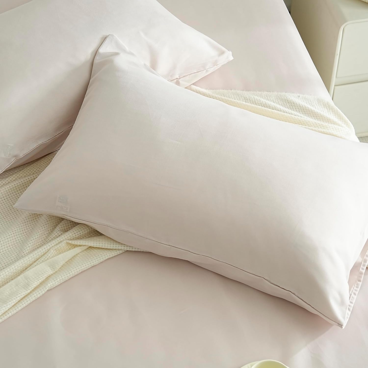 Set of 2 Lightweight Pillowcases 50x70 cm in Microfiber 80 Thread Count/cm² with Envelope Closure Pillowcase Pillow Protector Cushion Cover Soft and Washable 5
