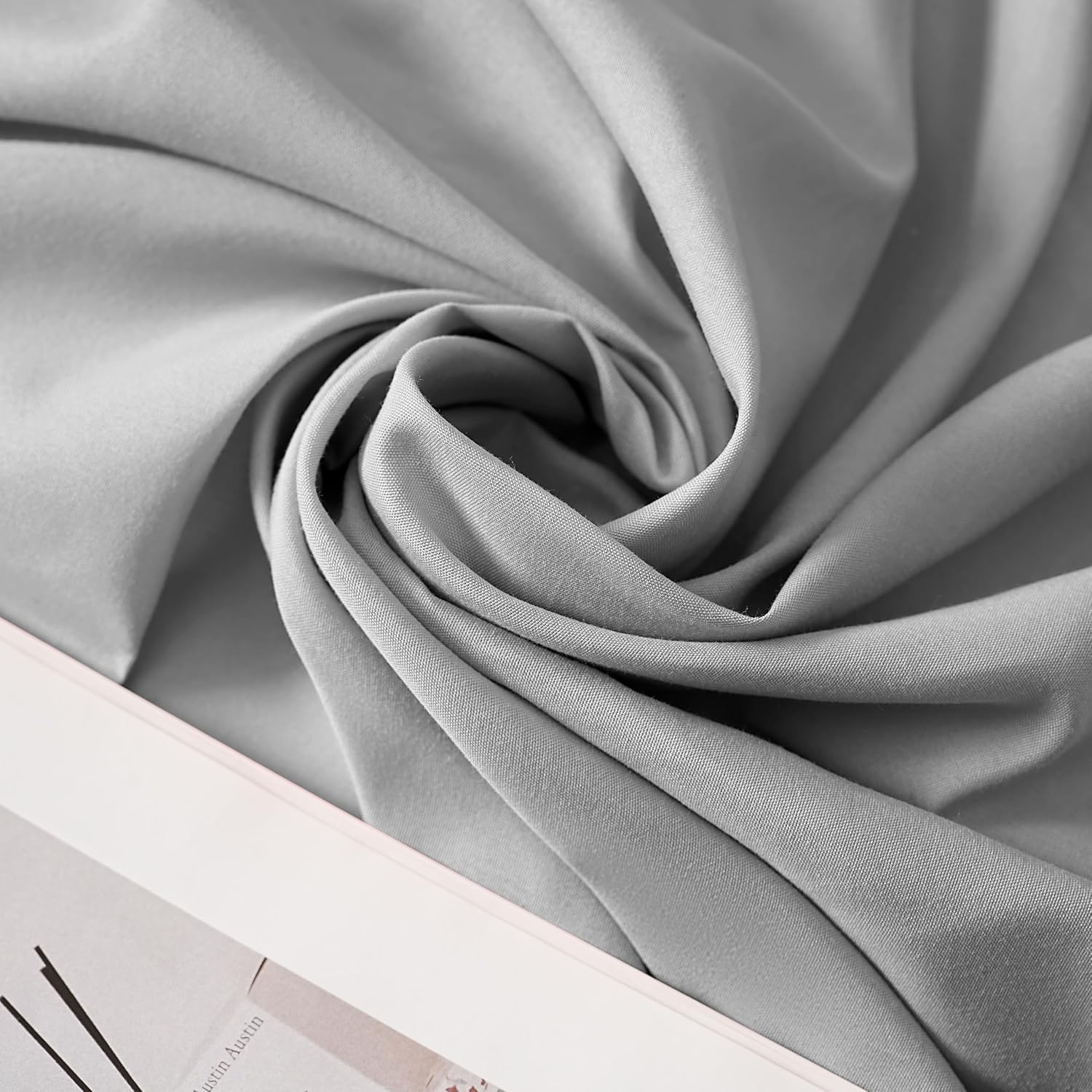 AYSW Spannbetttuch Einzelbett Größe Deep Pocket 16 inch Weiches Bett Unterbett 1 Stück Gebürstetes Mikrofaser Falzbeständig Ausbleichbeständig Ash Grey Pflegeleicht Stabil Holiday Décor 6