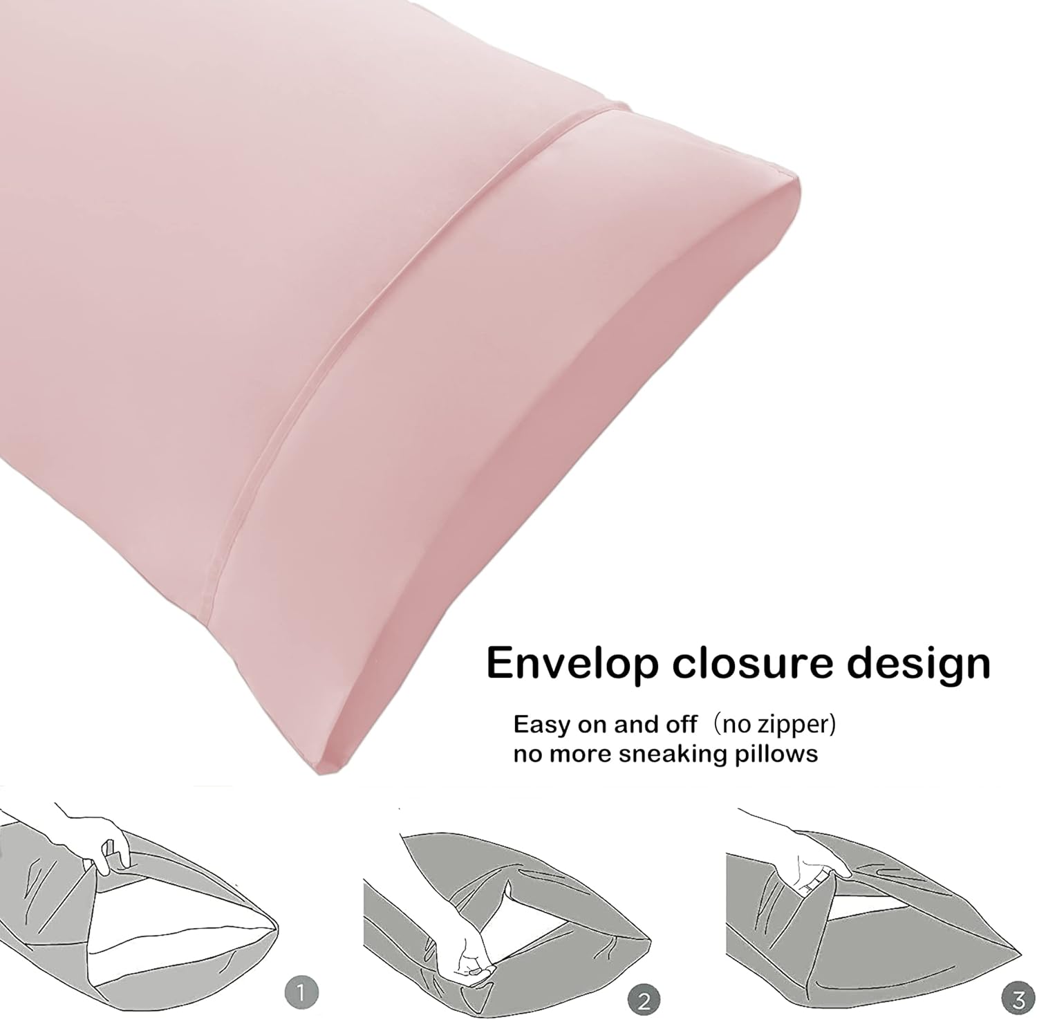 AYSW Warm Pillowcases 50X75 cm 2 Pack- Super Soft Breathable Brushed Microfiber Pillow Cases Cover with Envelope Closure Pink 5