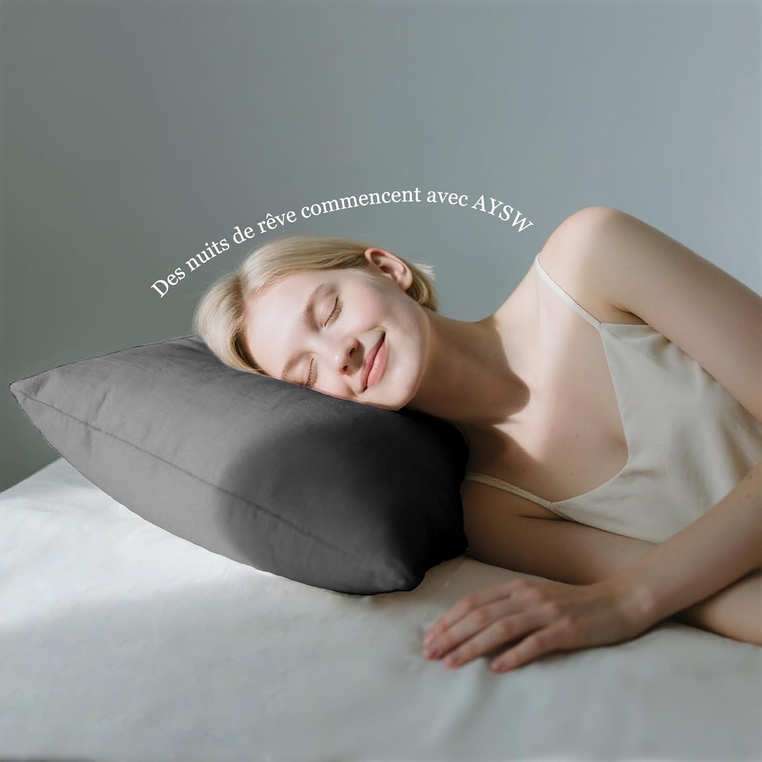 18 Colors Set of 2 Pillowcases 60x80 cm Grey Pillow Cover Cushion for Sofa Bed Zipper Anti-Dust Mite Hypoallergenic Pillow Protector Zip Microfiber 6