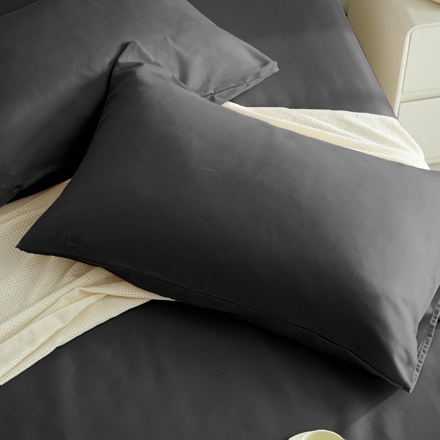 Set of 2 Lightweight Pillowcase 50x70 cm in Microfiber 80 Threads/cm² with Envelope Closure Pillowcase Pillow Protector Cushion Cover Soft and Washable 7