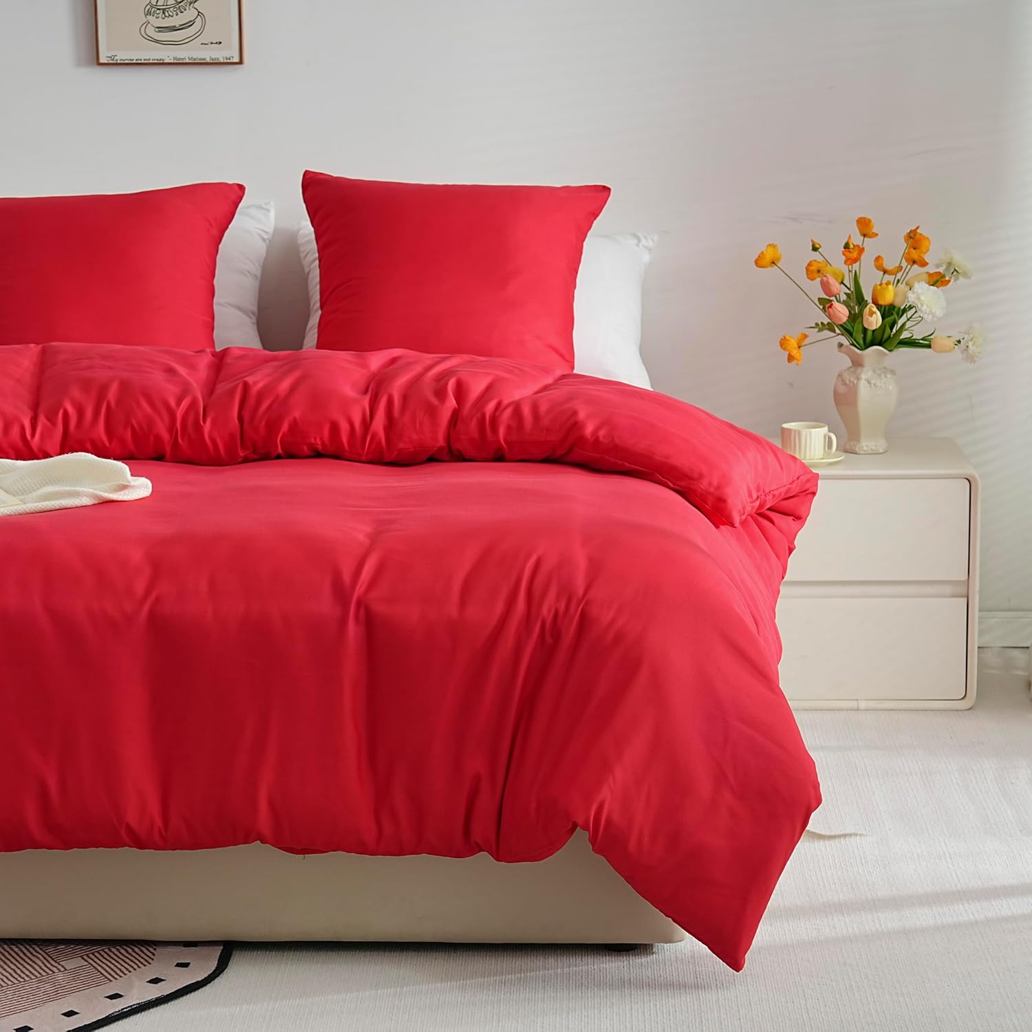 Lightweight Duvet Cover Sets 140x200 cm Zipper 2 Pieces Microfiber 80 Threads/cm² + 1 Pillowcase 65x65 cm Adult Single Bedding Set Soft Bedding Set 8