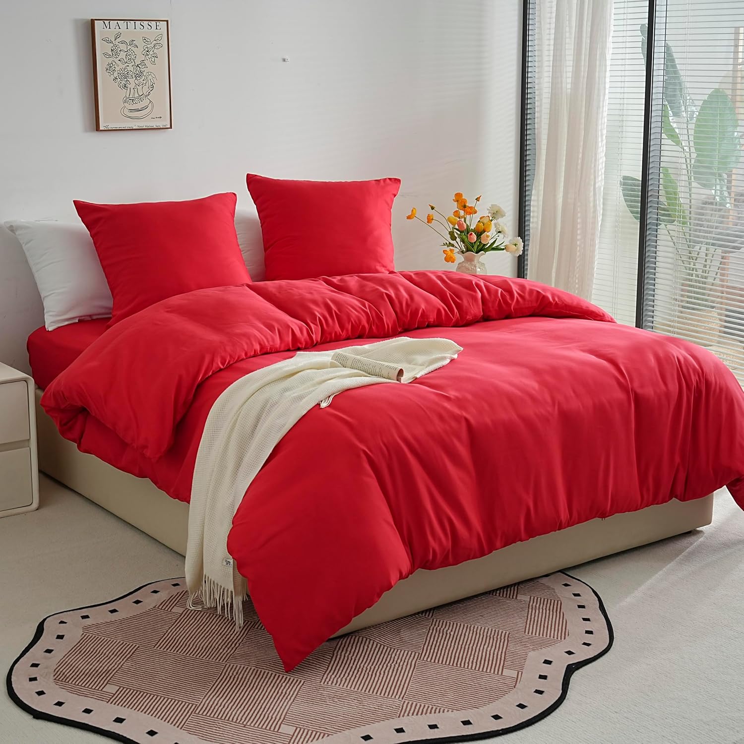 Lightweight Duvet Cover Sets 140x200 cm Zipper 2 Pieces Microfiber 80 Threads/cm² + 1 Pillowcase 65x65 cm Adult Single Bedding Set Soft Bedding Set 2