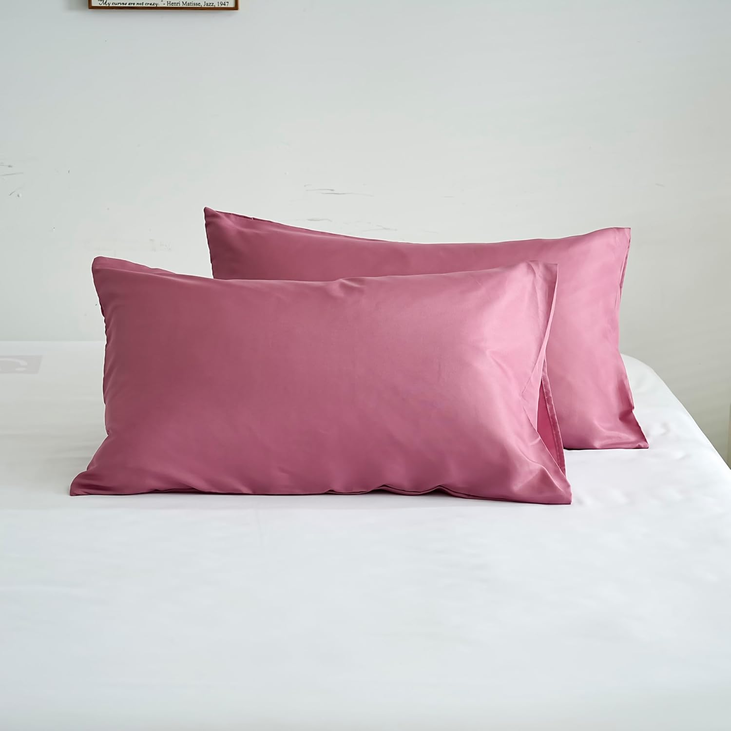 Set of 2 Lightweight Pillowcase 50x70 cm in Microfiber 80 Threads/cm² with Envelope Closure Pillowcase Pillow Protector Cushion Cover Soft and Washable 2