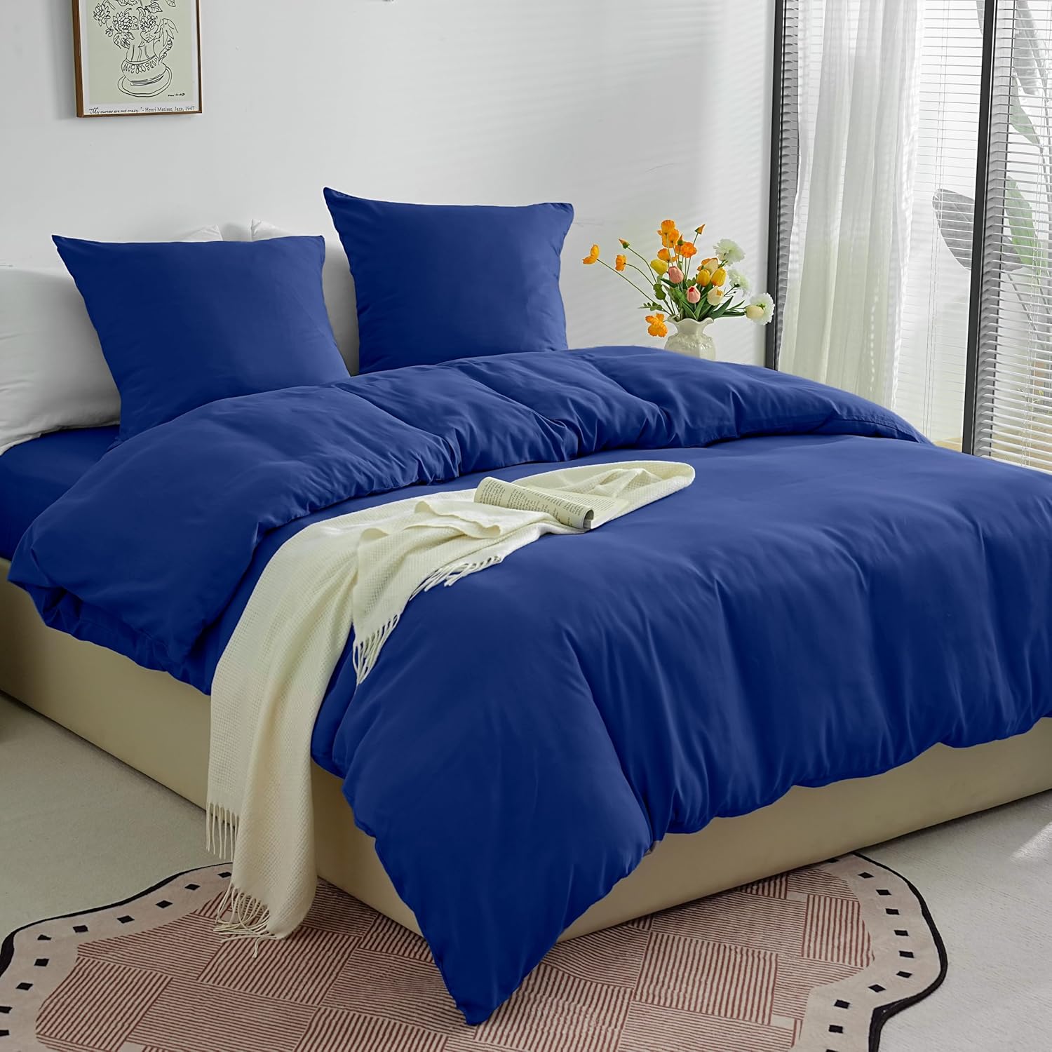 Sets aus Leichten Bettbezug-Sets 220x240 cm Reißverschluss 3-teilig Mikrofaser 80 Fäden/cm² + 2 Kissenbezüge 65x65 cm Bettwäsche für Erwachsene 2 Personen Bettwäsche-Set Weich 2