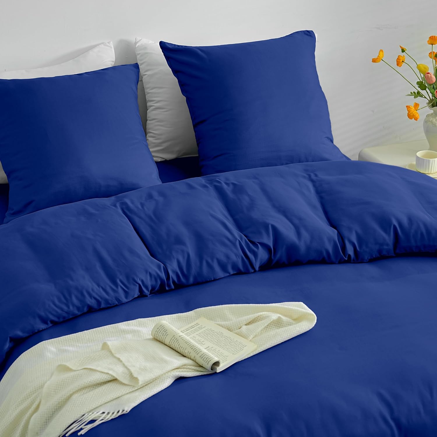 Sets aus Leichten Bettbezug-Sets 220x240 cm Reißverschluss 3-teilig Mikrofaser 80 Fäden/cm² + 2 Kissenbezüge 65x65 cm Bettwäsche für Erwachsene 2 Personen Bettwäsche-Set Weich 8
