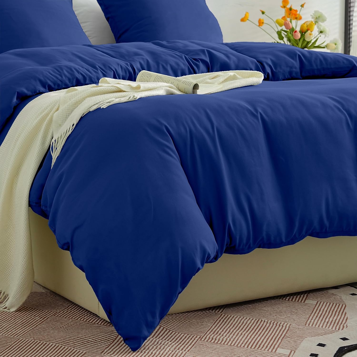 Sets aus Leichten Bettbezug-Sets 220x240 cm Reißverschluss 3-teilig Mikrofaser 80 Fäden/cm² + 2 Kissenbezüge 65x65 cm Bettwäsche für Erwachsene 2 Personen Bettwäsche-Set Weich 5