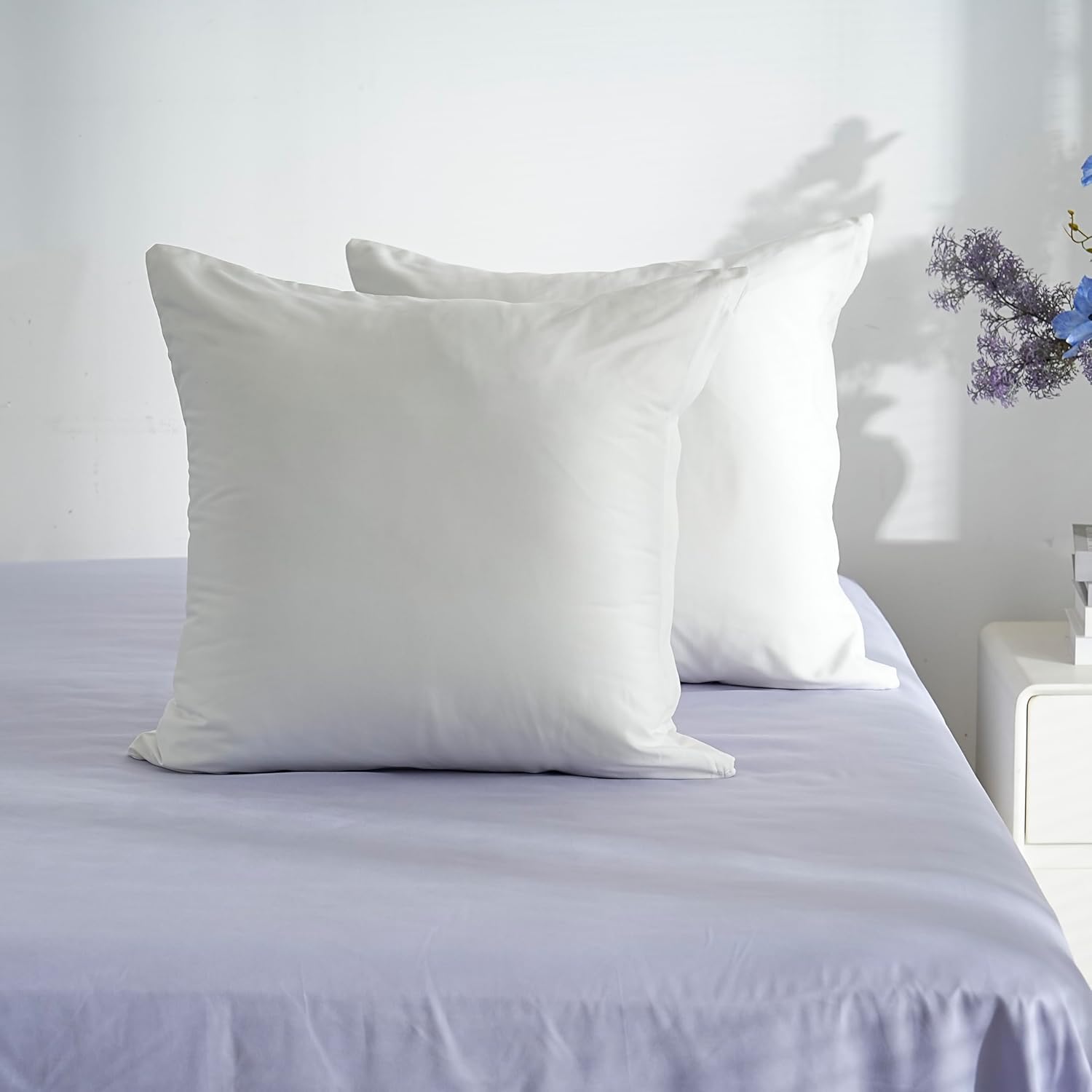 18 Farben Set 2 Kissenbezüge 65x65 cm Weiß Kissenbezug Kissenbezug für Sofa Bett Reißverschluss Anti-Milben Hypoallergen Kissenbezug Zip Mikrofaser 9