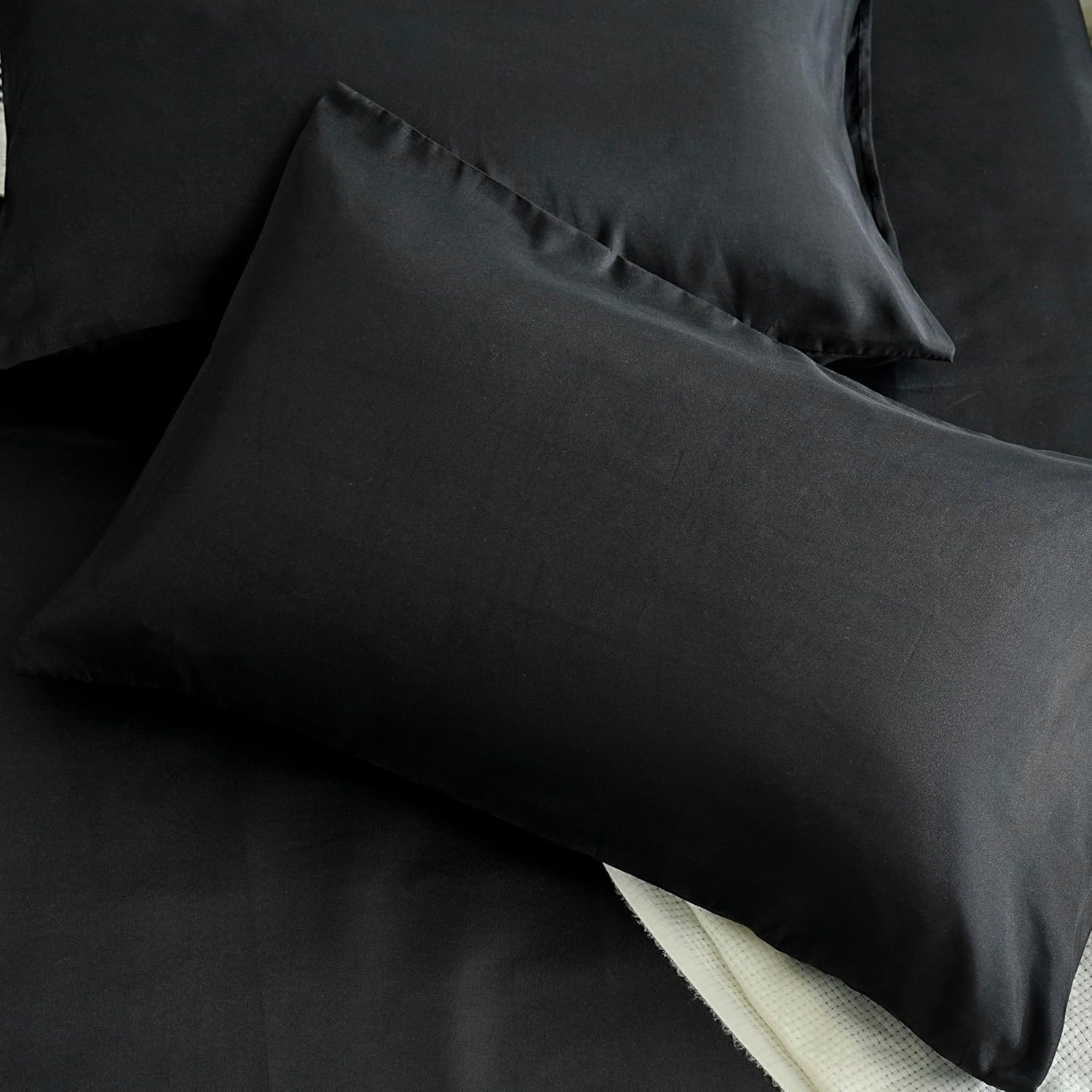 Lot 2 Taie d'oreiller Légère 50x70 cm en Microfibre 80 Fils/cm² avec Fermeture Enveloppe Housse d'oreiller Protection d'oreiller Housse de Coussin Douce et Lavable 7