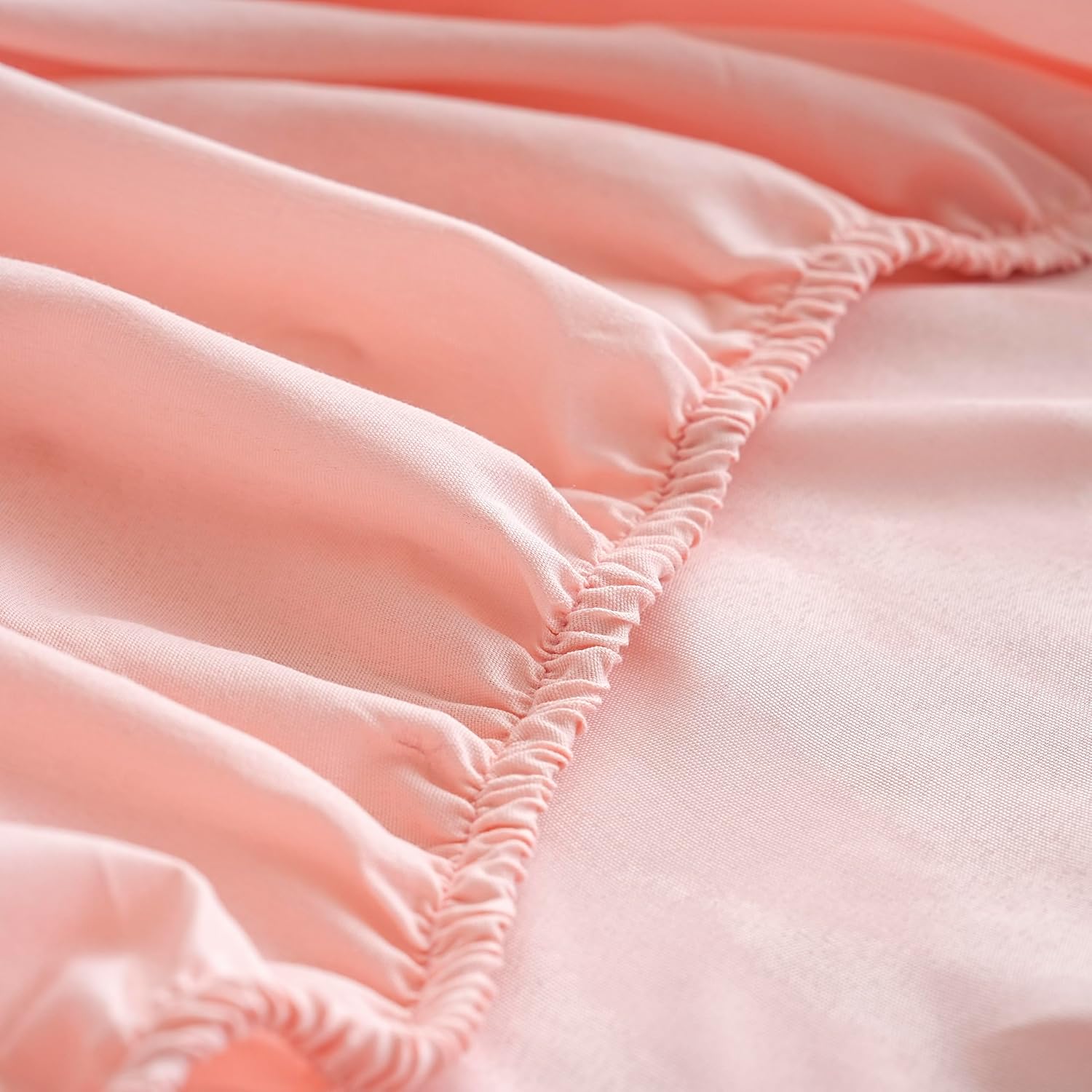 AYSW 4 Piece Adult Bedding Set Duvet Cover 240x260cm+Fitted Sheet 180x200+2 Pillowcases 65x65cm Pink Normal 80 Thread/cm² Duvet Cover 2 Person with Zipper 6