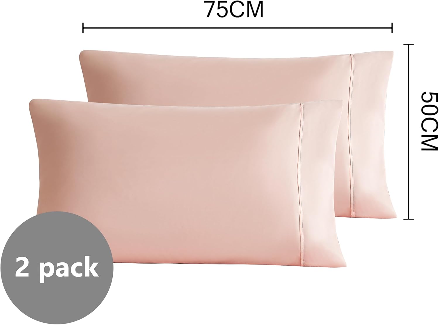AYSW Warm Pillowcases 50X75 cm 2 Pack- Super Soft Breathable Brushed Microfiber Pillow Cases Cover with Envelope Closure Pink 2