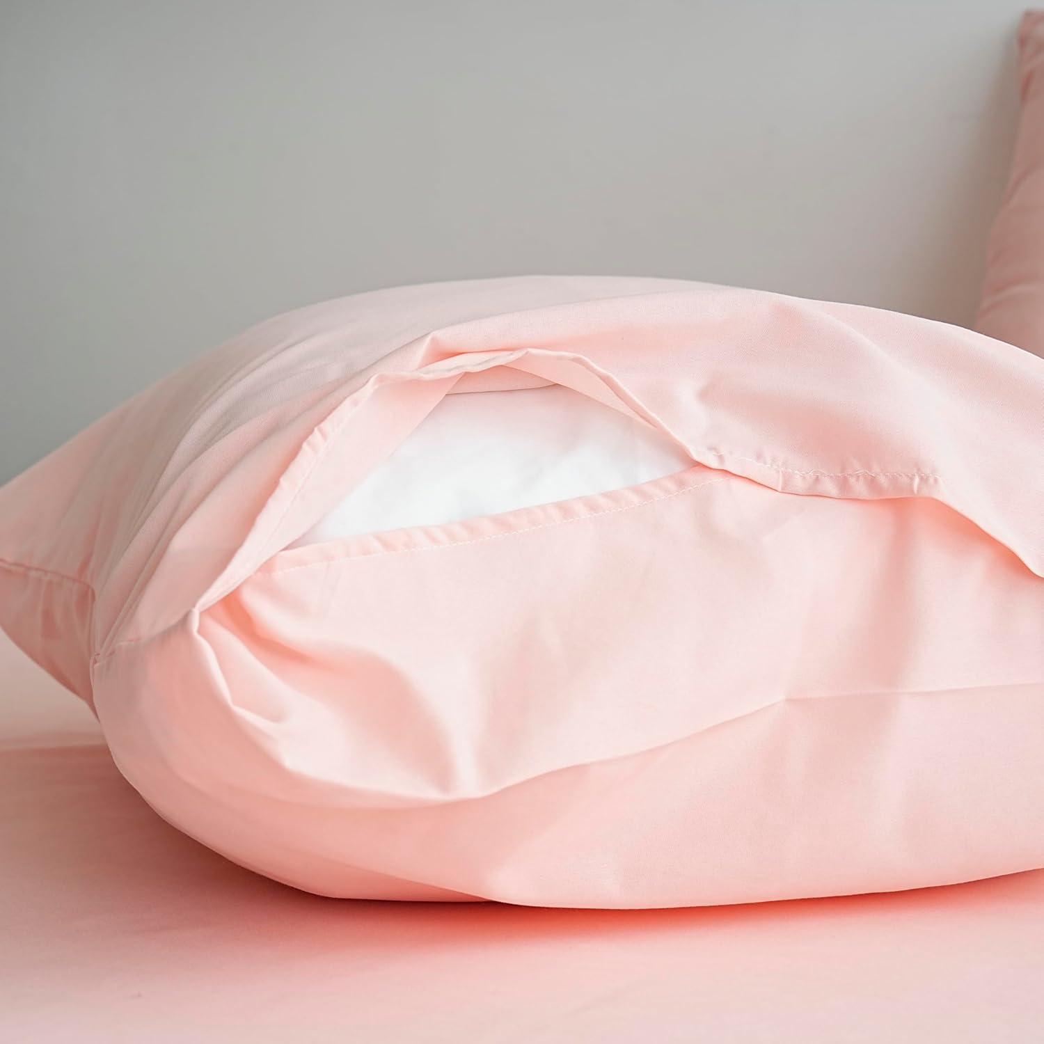 AYSW Duvet Cover 220x240cm+2 Pillowcases 65x65cm Pink Standard Adult 2 Person Bedding Set 80 Threads/cm² in Microfiber Duvet Cover Set 4