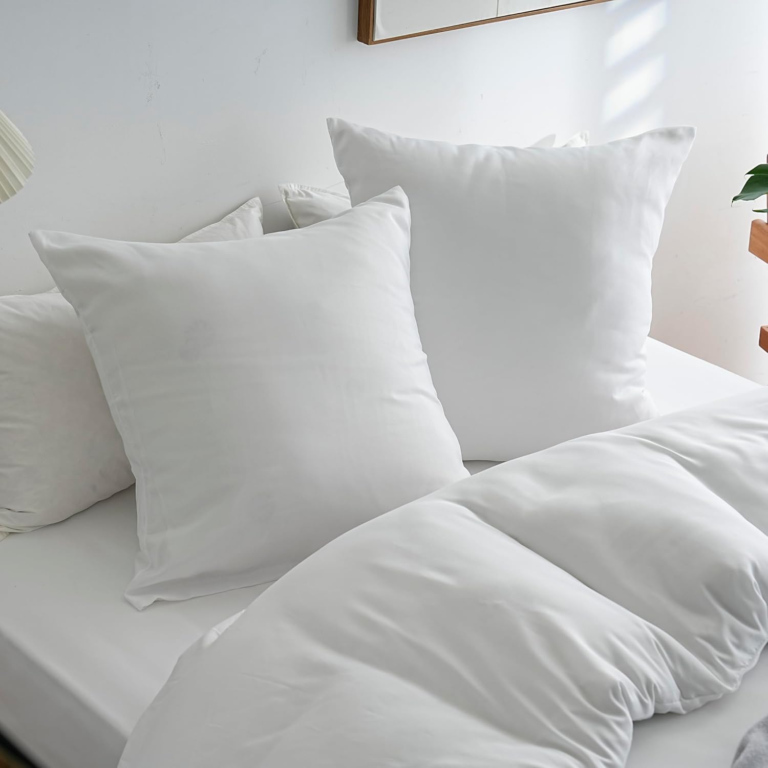 AYSW Bettbezug 200x200cm+2 Kissenbezüge 65x65cm Weiß Normal Bettwäsche für Erwachsene 2 Personen 80 Fäden/cm² aus Mikrofaser Bettwäsche Set 3