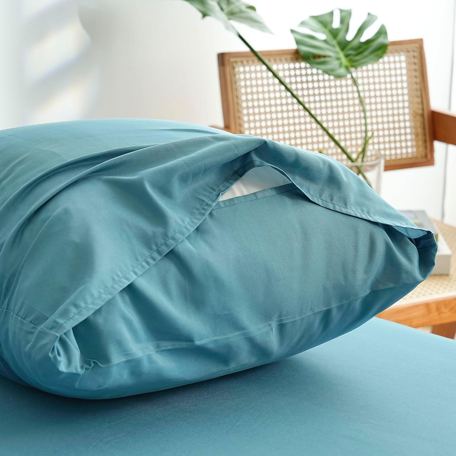 AYSW Housse de Couette 140x200cm+1 Taies d'oreillers 65x65cm Lac Bleu Normal Parure de Lit Adulte 1 Personnes 80 Fils/cm² en Microfibre Parure Housse Couette 4