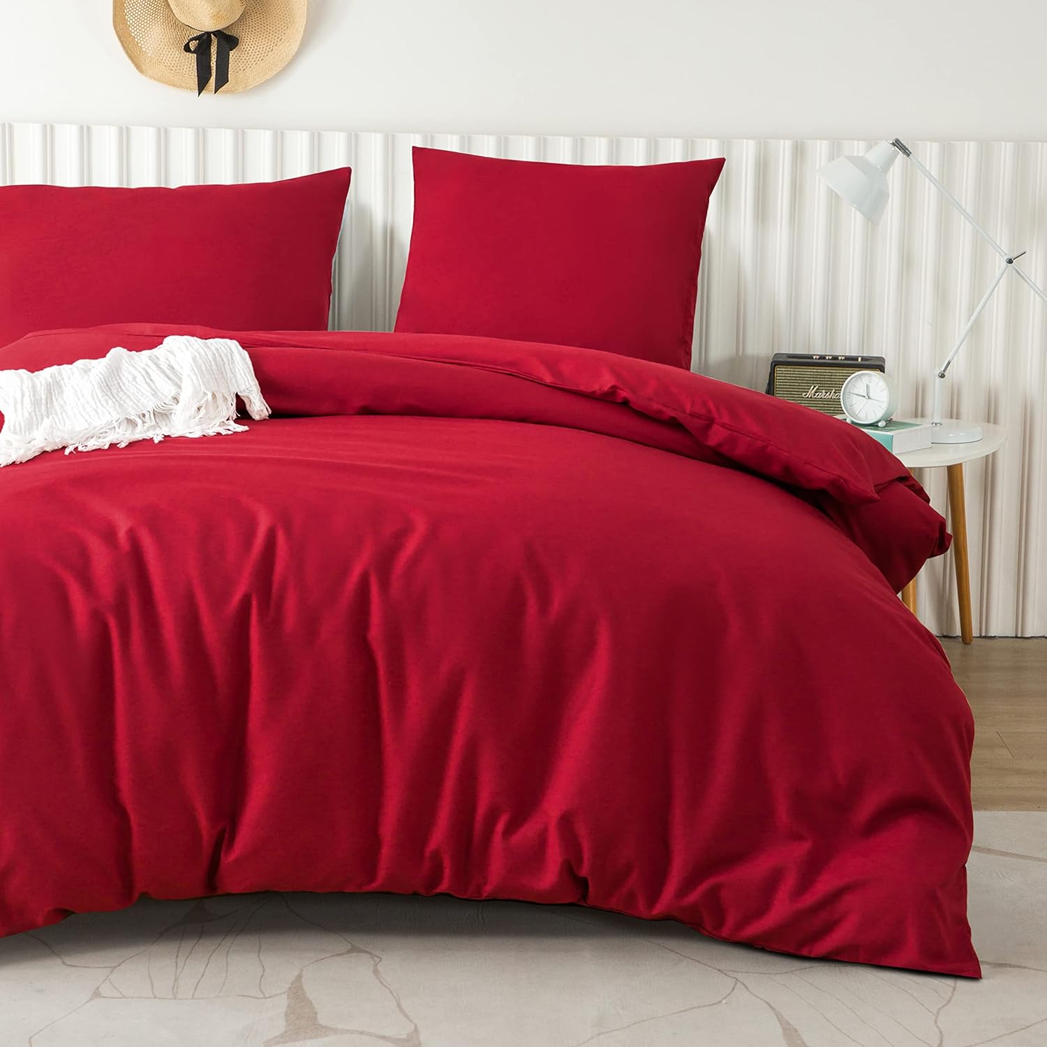 AYSW Duvet Cover 220x240cm+2 Pillowcases 65x65cm White Standard Adult 2 Person 80 Thread/cm² Microfiber Duvet Cover Set Bedding Set 10