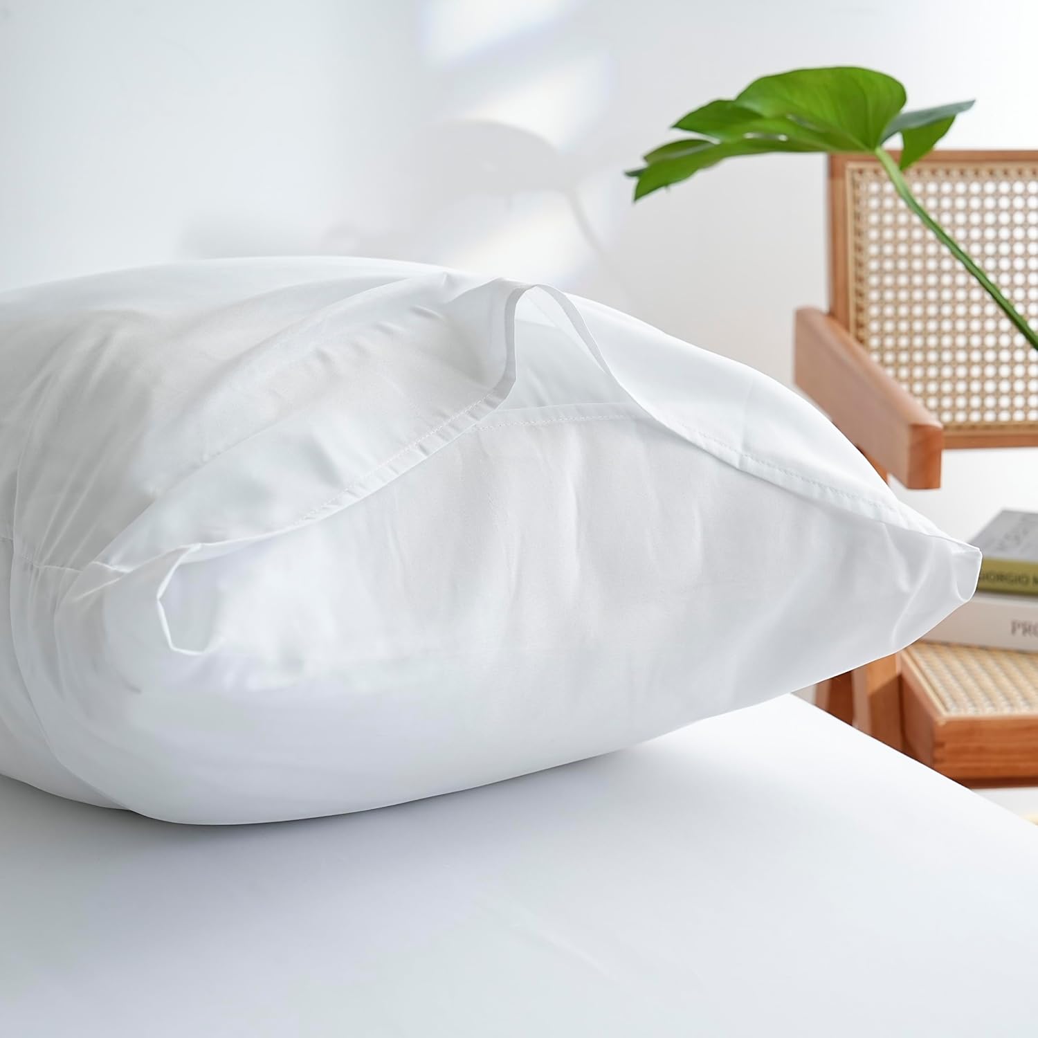 AYSW Housse de Couette 140x200cm+1 Taies d'oreillers 65x65cm Blanc Normal Parure de Lit Adulte 1 Personnes 80 Fils/cm² en Microfibre Parure Housse Couette 6