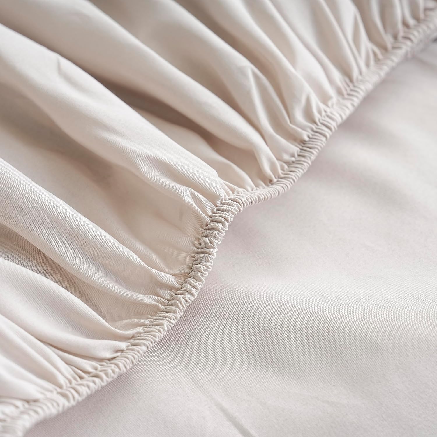 AYSW Housse de Couette 140x200cm+1 Taies d'oreillers 65x65cm Beige Normal Parure de Lit Adulte 1 Personnes 80 Fils/cm² en Microfibre Parure Housse Couette 5