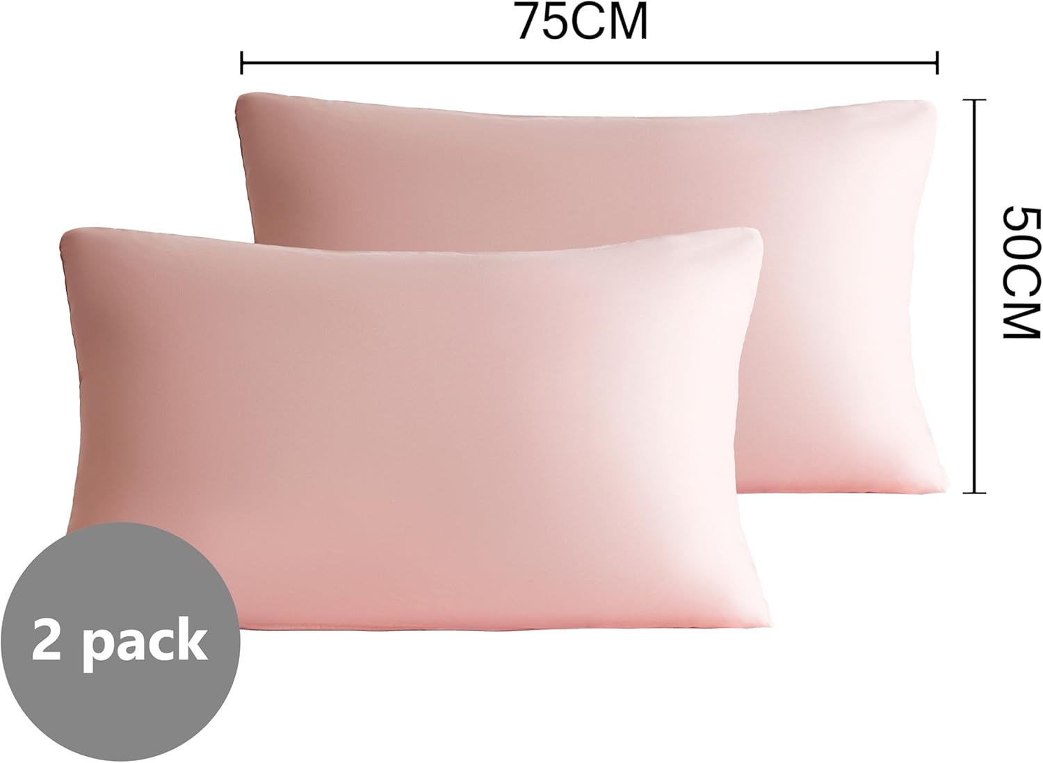 AYSW Warm Zippered Pillowcases 50X75 cm 2 Pack- Super Soft Breathable Brushed Microfiber Pillow Cases Cover for Hair and Skin Pink 2