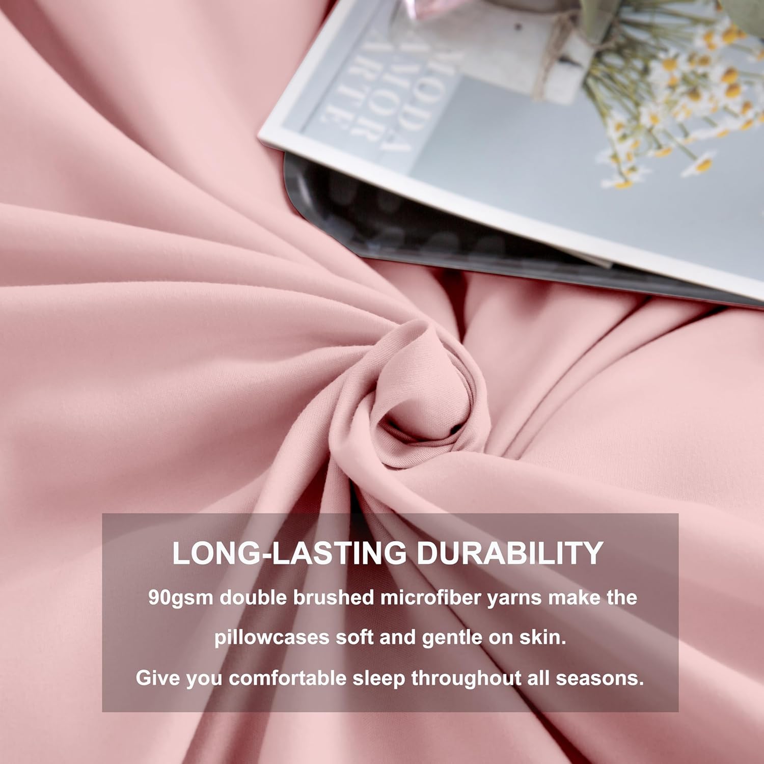 AYSW Warm Zippered Pillowcases 50X75 cm 2 Pack- Super Soft Breathable Brushed Microfiber Pillow Cases Cover for Hair and Skin Pink 3