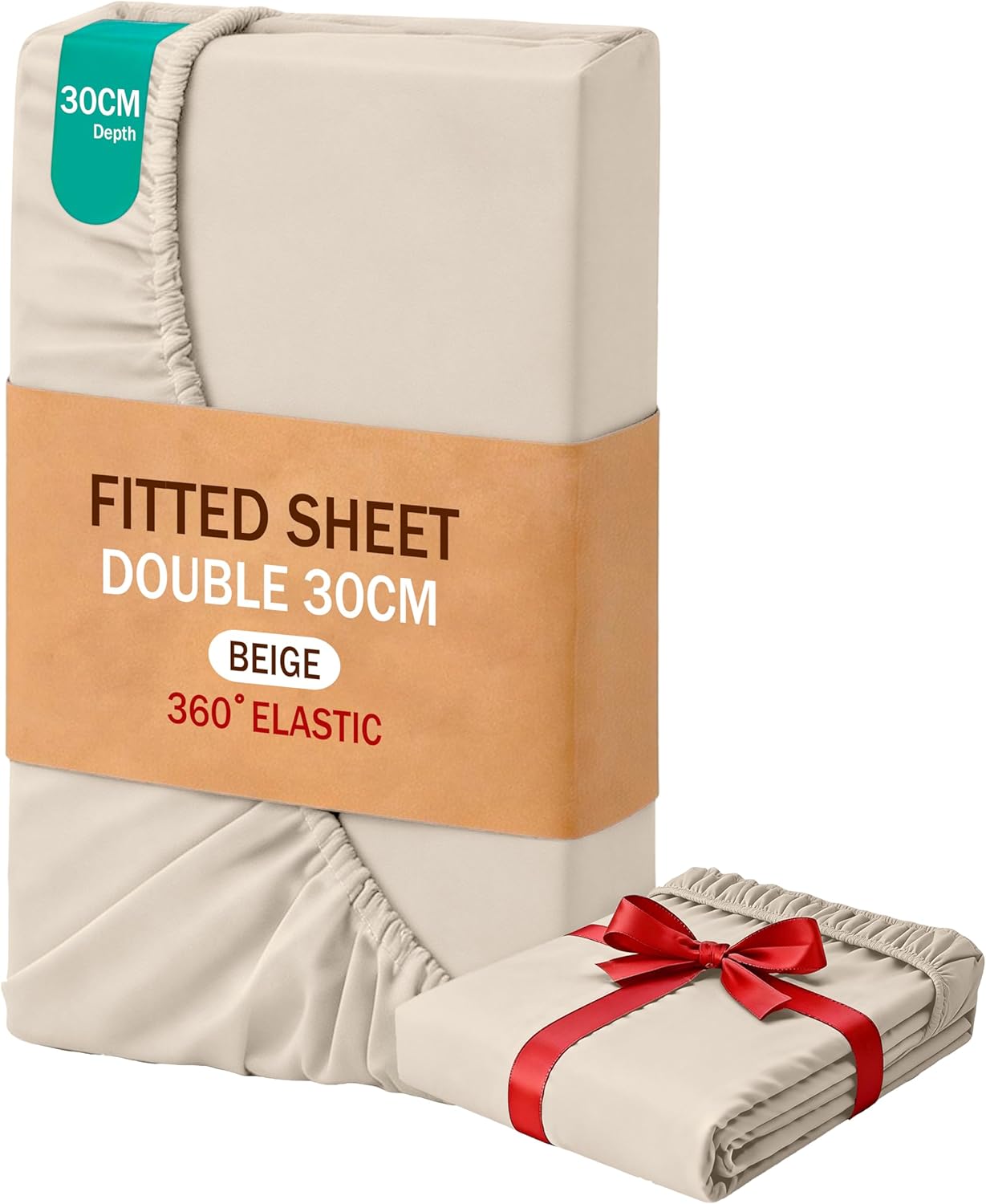 AYSW King Size Fitted Sheet Grey with Extra Deep 16 inch 40 cm Pocket Bed Sheet Only Bedsheet Brushed Microfiber Bottom Sheet for King Bed 150x200 Grey 8