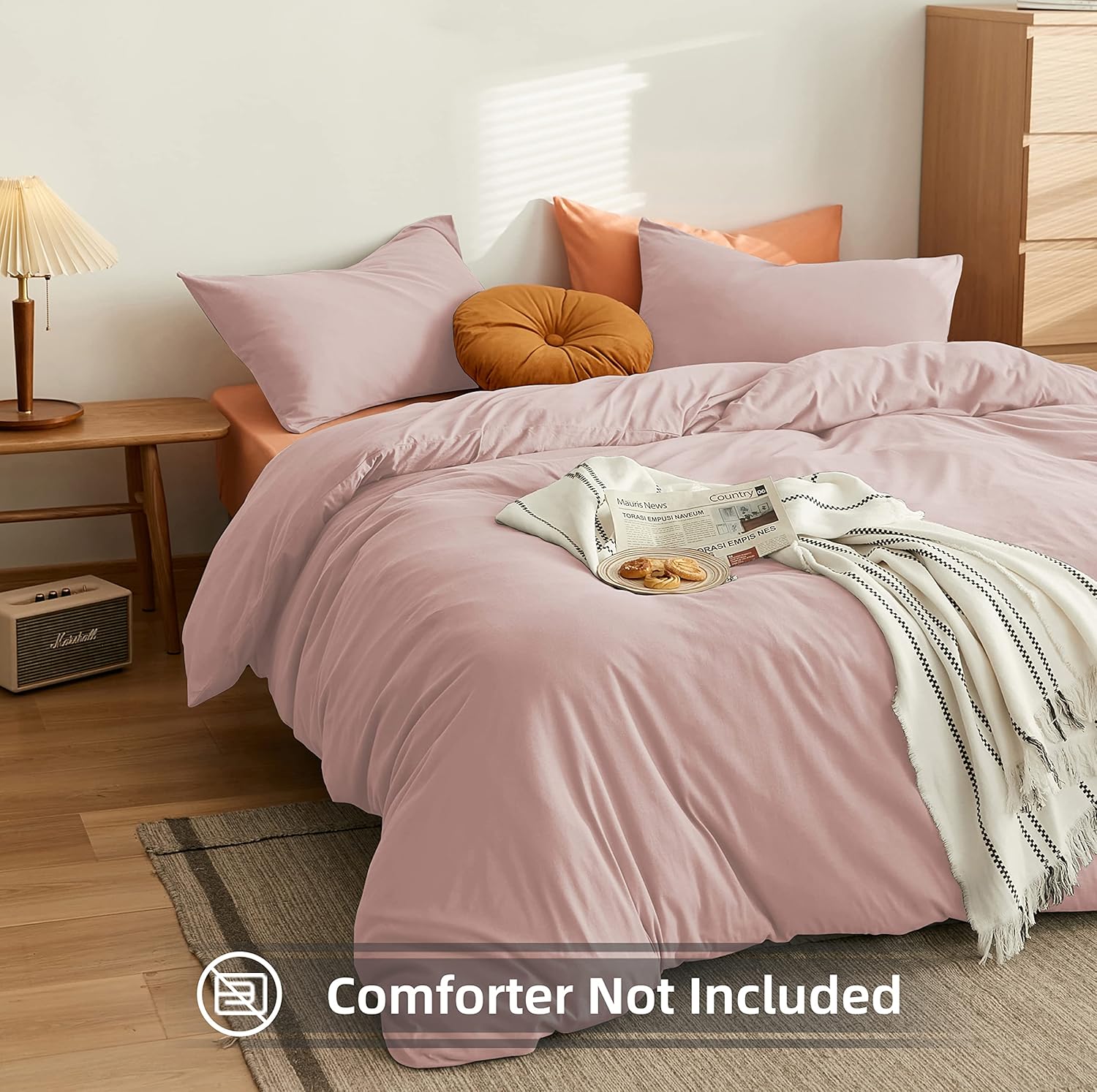 AYSW Warm Bedding Double Duvet Cover Set 3 PCS Plain Brushed Microfiber Bedding 1 Duvet Cover with 2 Zippers and 2 Pillowcases Pink 3