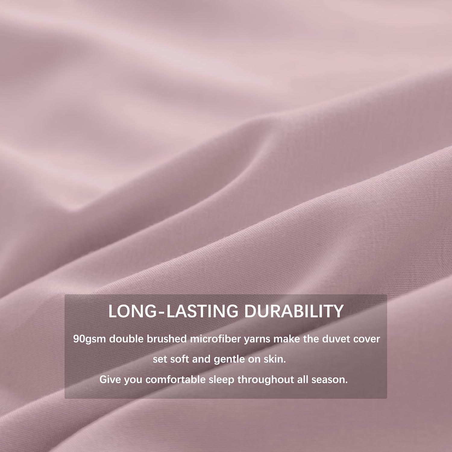 AYSW Warm Bedding Double Duvet Cover Set 3 PCS Plain Brushed Microfiber Bedding 1 Duvet Cover with 2 Zippers and 2 Pillowcases Pink 4