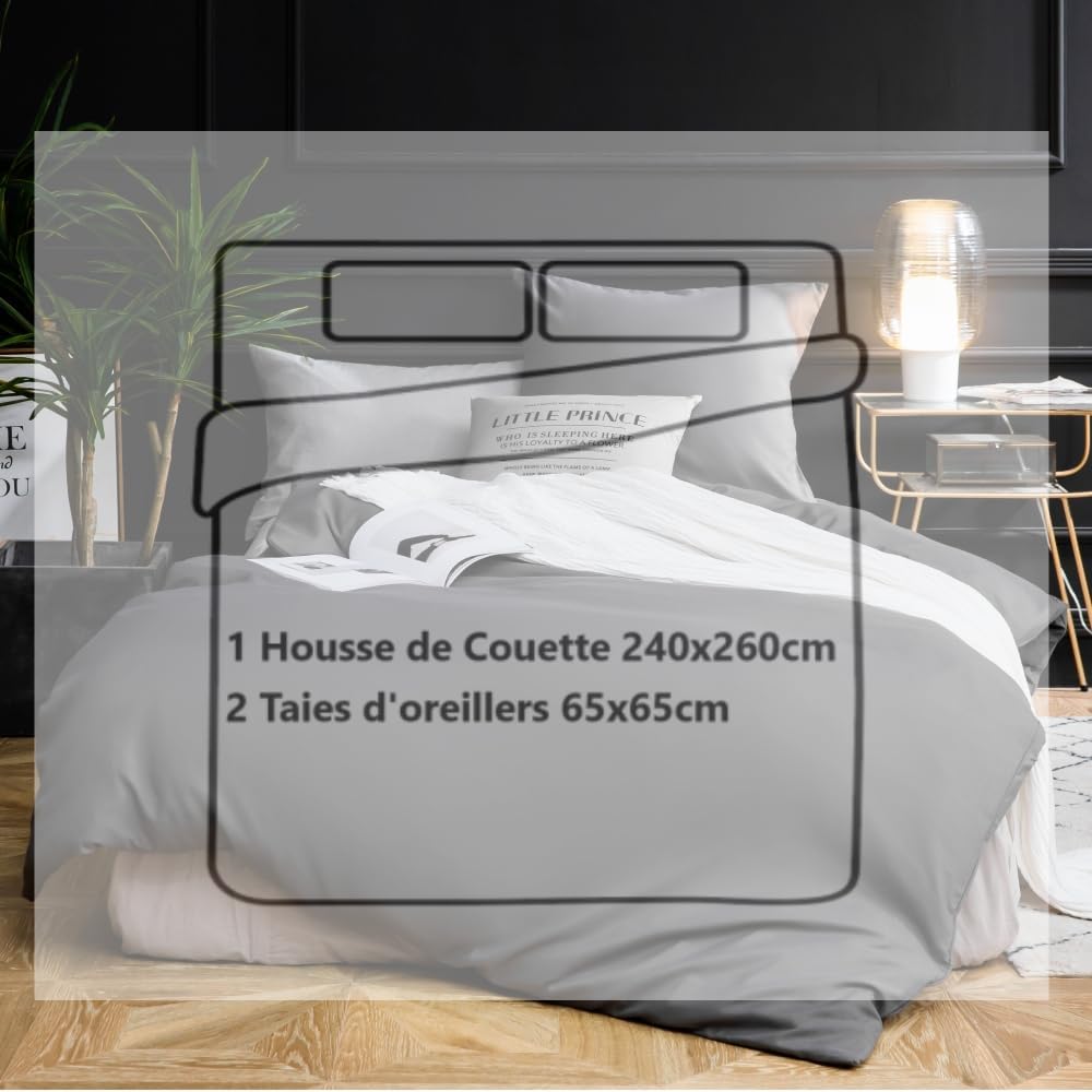 AYSW Bettbezug 240x260cm+2 Kissenbezüge 65x65cm Altrosa Bettwäscheset für Erwachsene 2 Personen 100 Fäden/cm² aus Mikrofaser mit Reißverschluss 6
