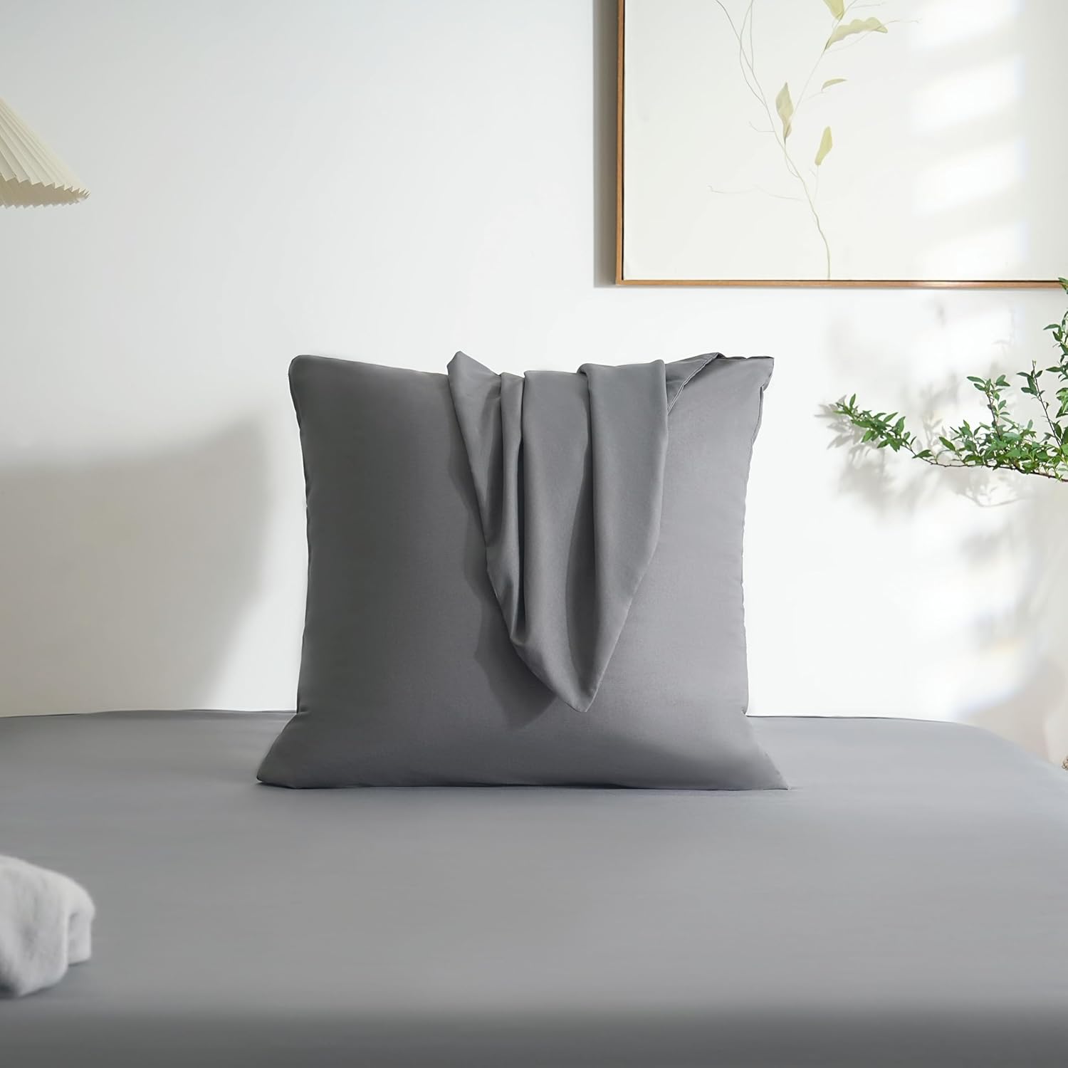 AYSW 2er-Set Kissenbezüge Grau 65x65cm Kissenbezug mit Reißverschluss aus Mikrofaser 3
