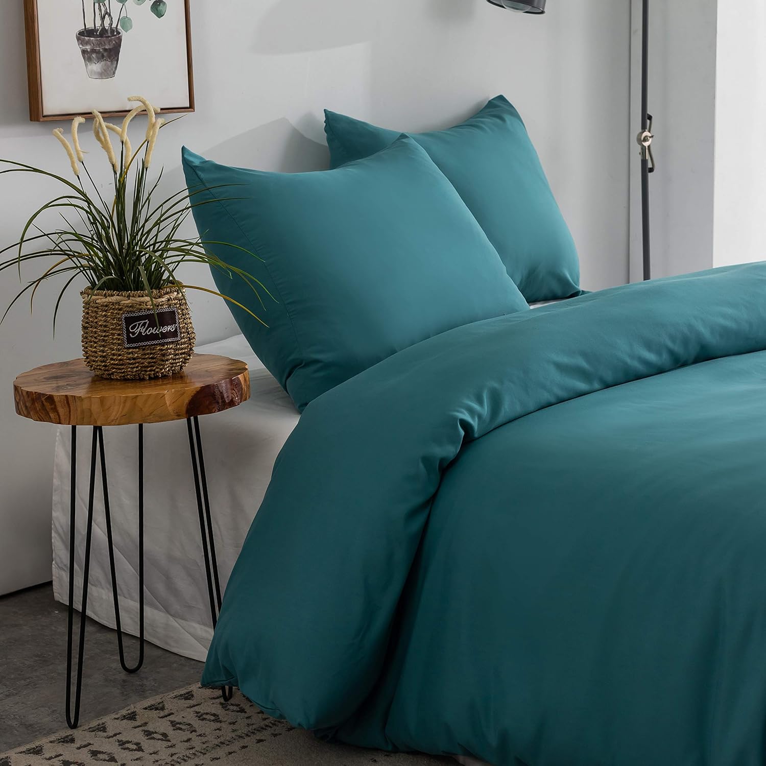 AYSW Housse de Couette 240x260cm+2 Taies d'oreillers 65x65cm Lac Bleu Parure de Lit Adulte 2 Personnes 100 Fils/cm² en Microfibre avec Fermeture Éclair 4