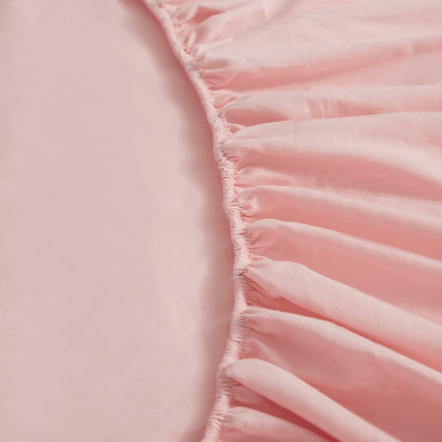 AYSW Fitted Sheet 140x190-200cm with 30cm Pocket Pink Fitted Sheet 100 GSM in High Quality Microfiber 100% Polyester Soft, Resistant, Wrinkle-free 4