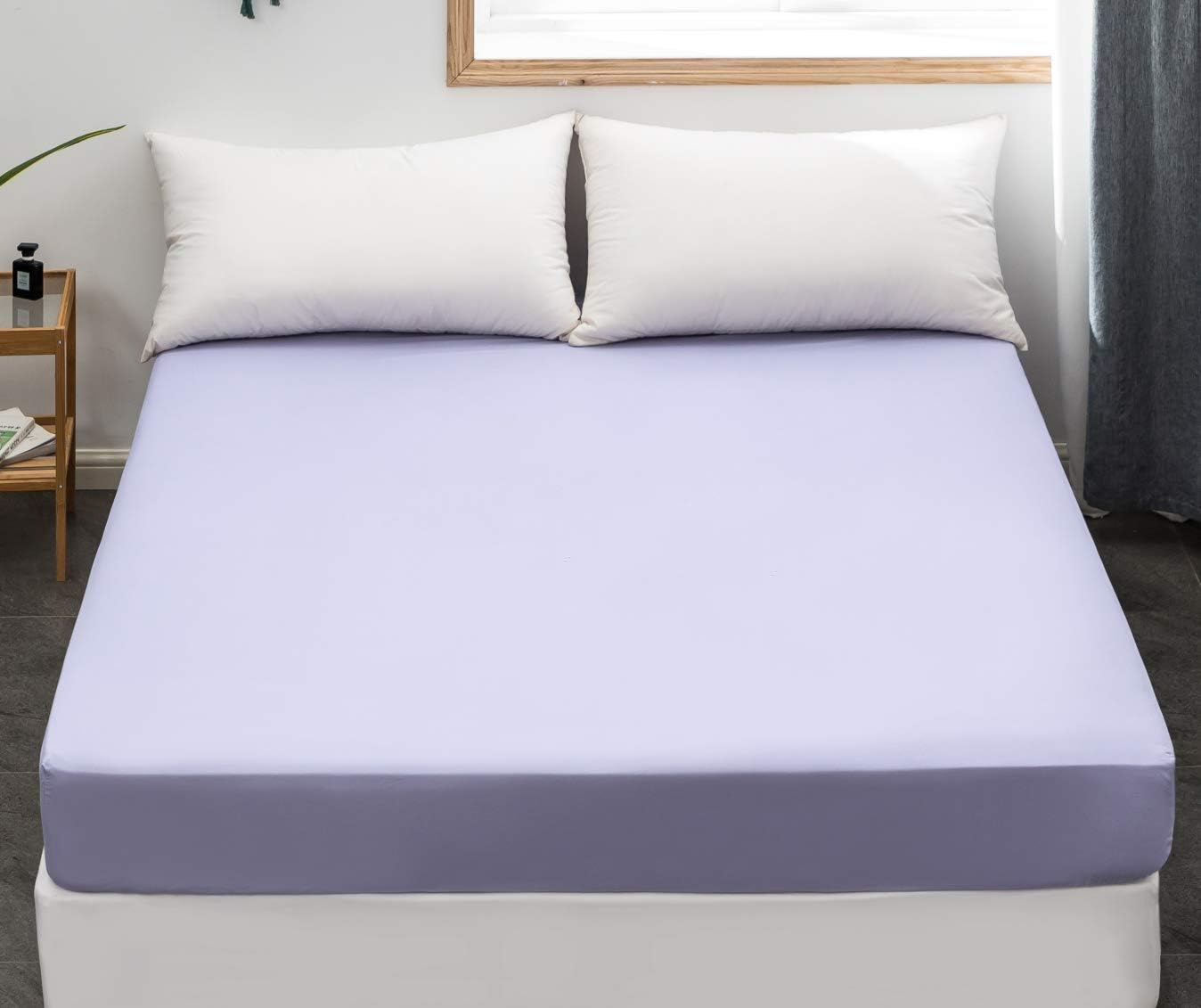 AYSW Fitted Sheet 140x190-200cm with 30cm Pocket Pink Fitted Sheet 100 GSM in High Quality Microfiber 100% Polyester Soft, Resistant, Wrinkle-free 10