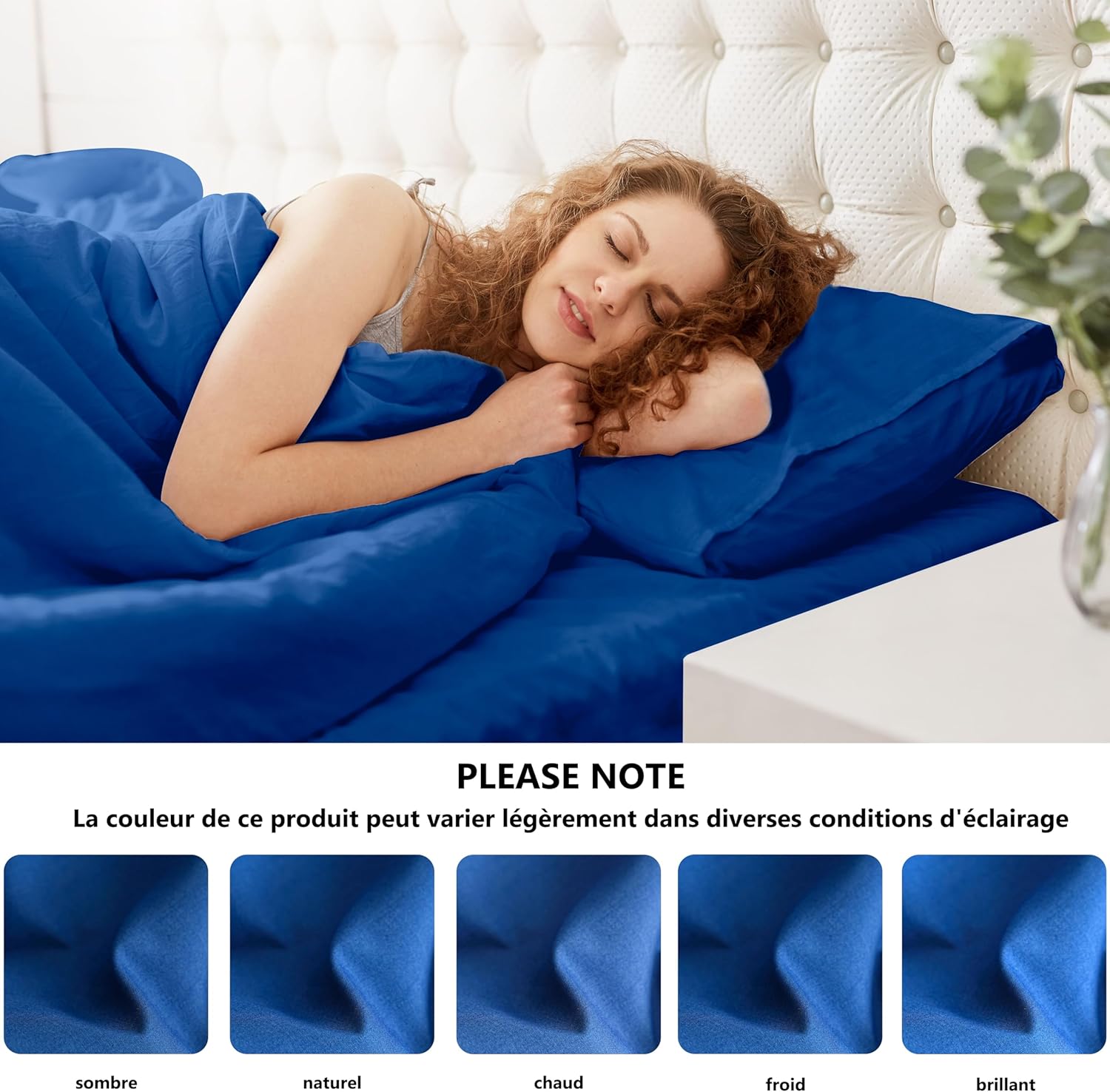 AYSW 2er-Pack Kissenbezüge Dunkelblau 50x70cm Kissenbezug mit Reißverschluss aus Mikrofaser 7