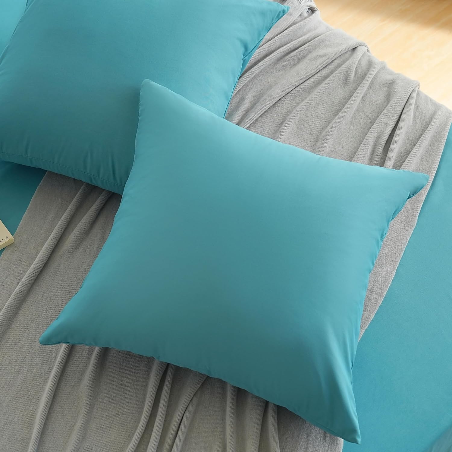 AYSW 2er-Pack Kissenbezüge 65x65cm Blau mit Reißverschluss aus Mikrofaser 4
