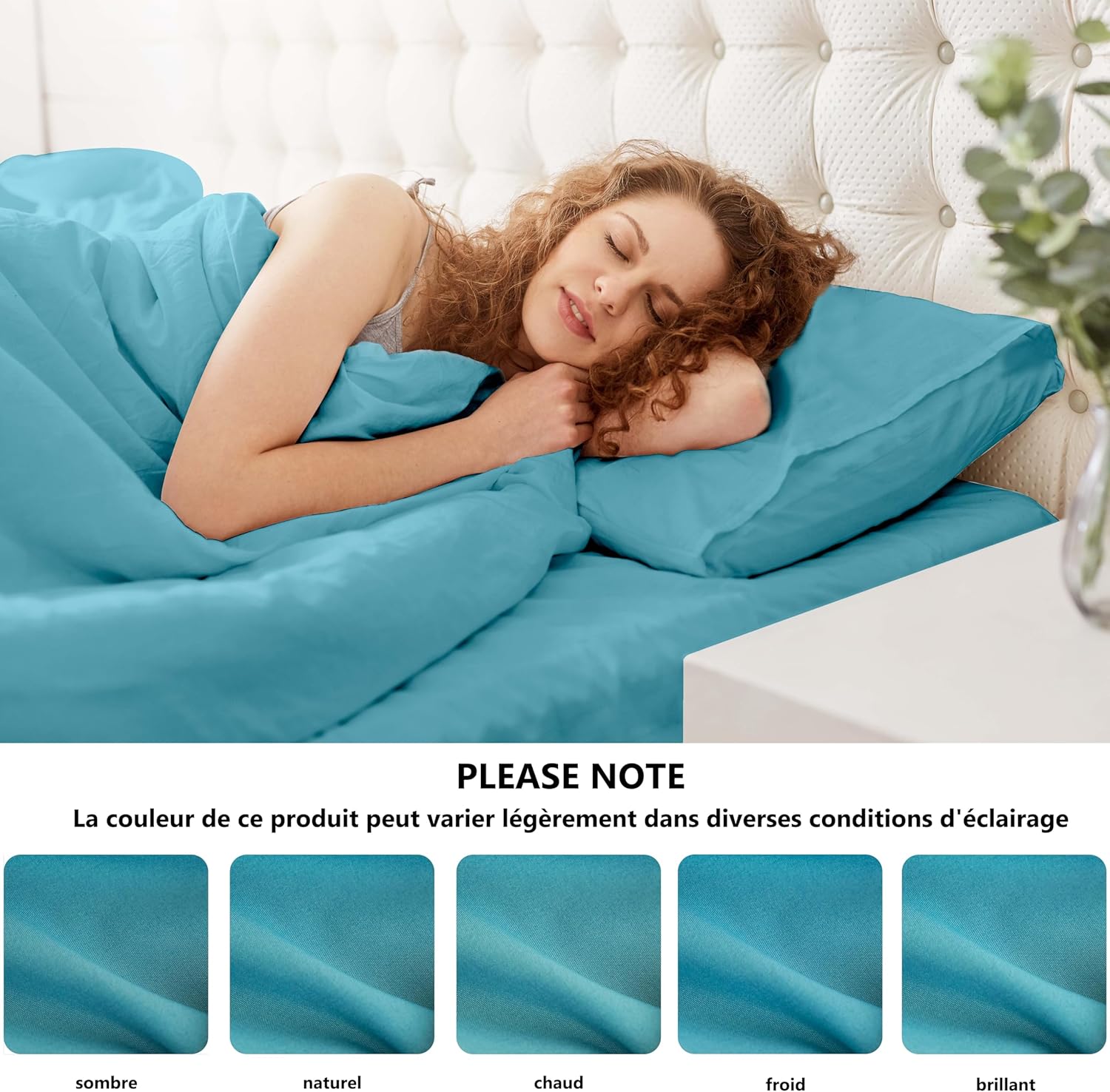 AYSW 2er-Pack Kissenbezüge 65x65cm Blau mit Reißverschluss aus Mikrofaser 7