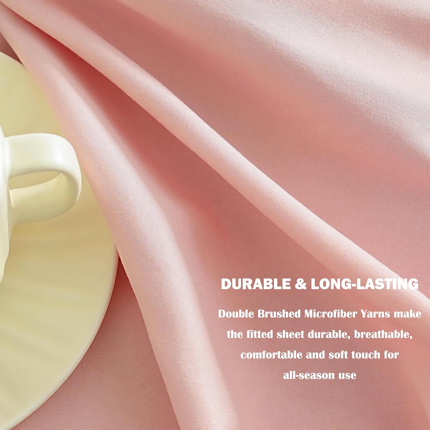 AYSW Fitted Sheet Only Queen Size Deep Pocket 16 Inches Bed Bottom Sheet Premium Soft and Cozy 1800 Brushed Microfiber Wrinkle Fade Resistant Stable Easy Care Pink Holiday Décor 5