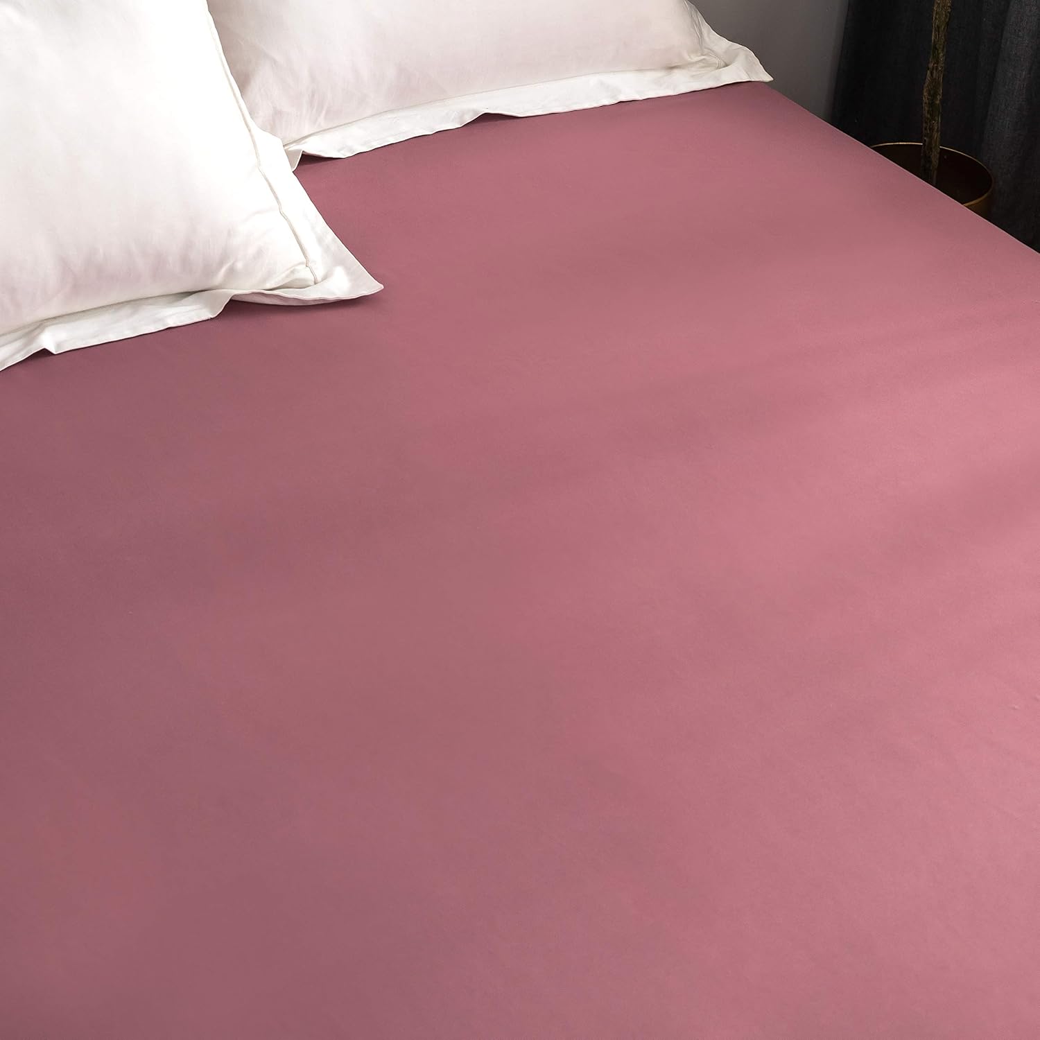 AYSW Fitted Sheet 180x200cm with 30cm Pocket Old Rose Fitted Sheet 100 GSM in High Quality Microfiber 100% Polyester Soft, Resistant, Wrinkle-free 3