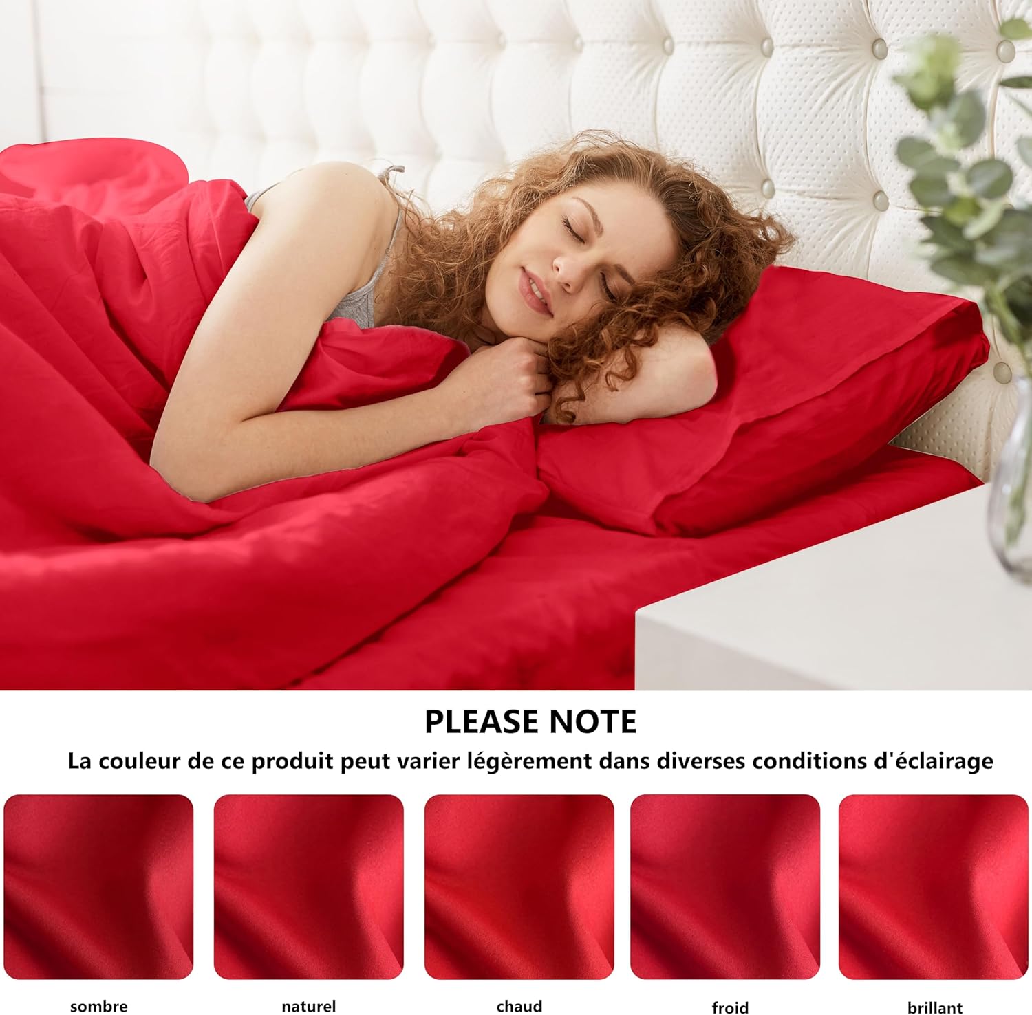 AYSW Set of 2- Pillowcases 65x65cm Wine Red Pillowcase with A Zipper in Microfiber 7