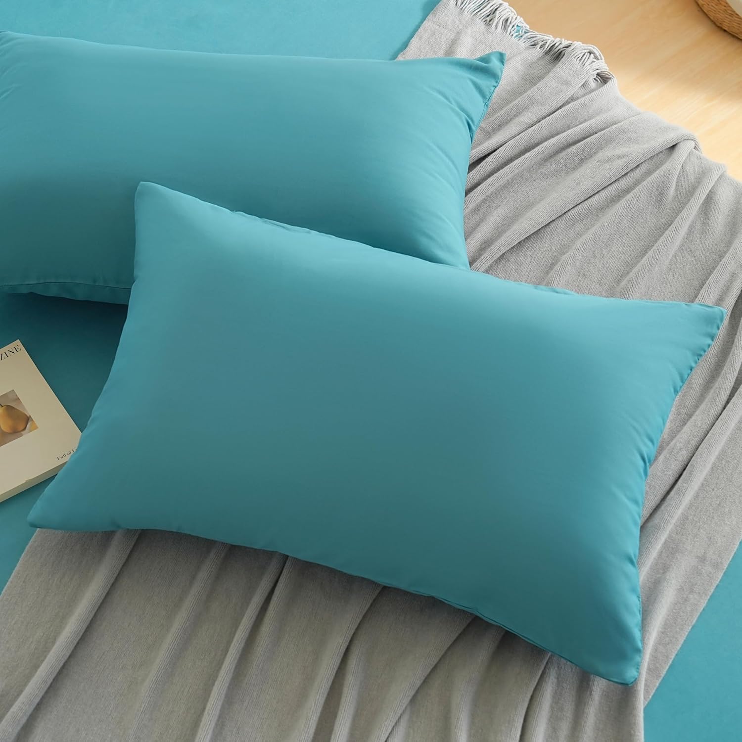 AYSW Set of 2- Pillowcases 50x70cm Blue Lake Pillowcase with A Zipper in Microfiber 4