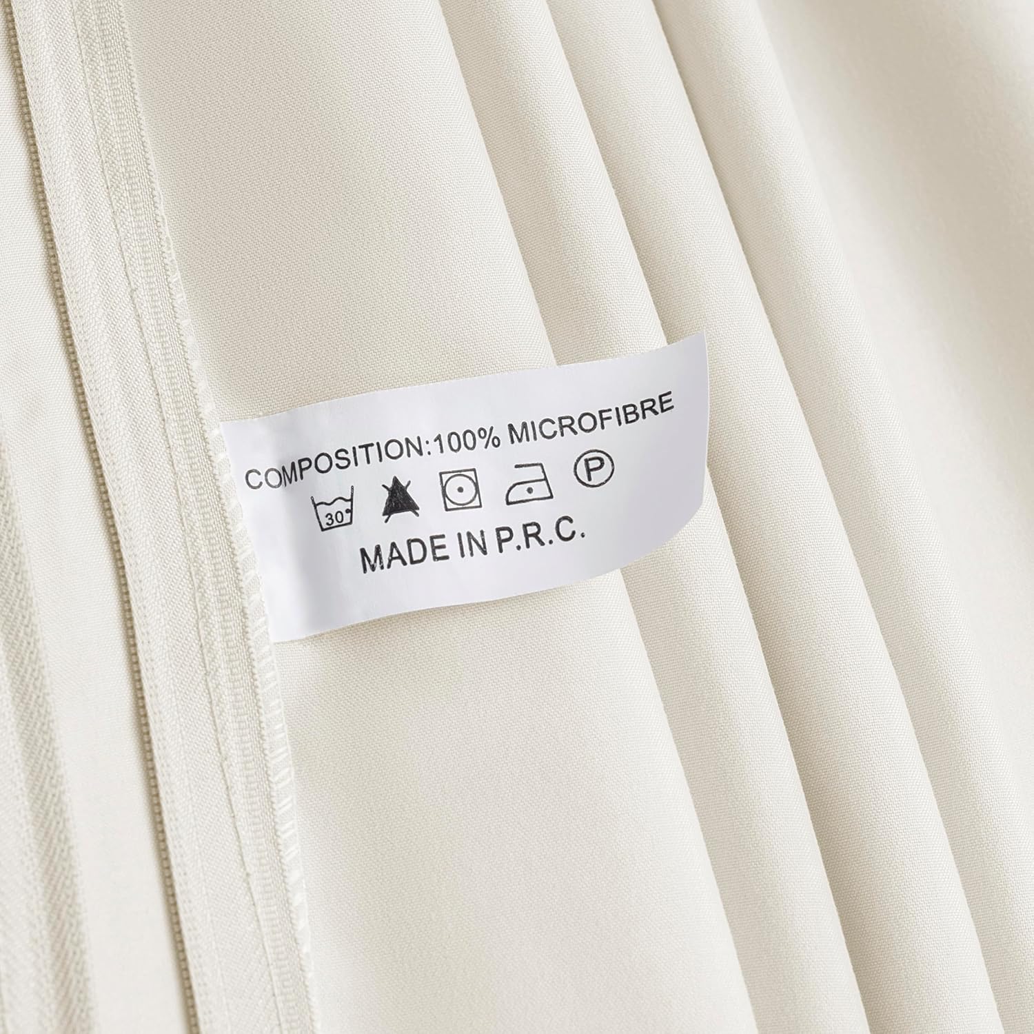 AYSW Set of 4- Pillowcases 50x70cm Beige Pillowcase with a Zipper in Microfiber 3