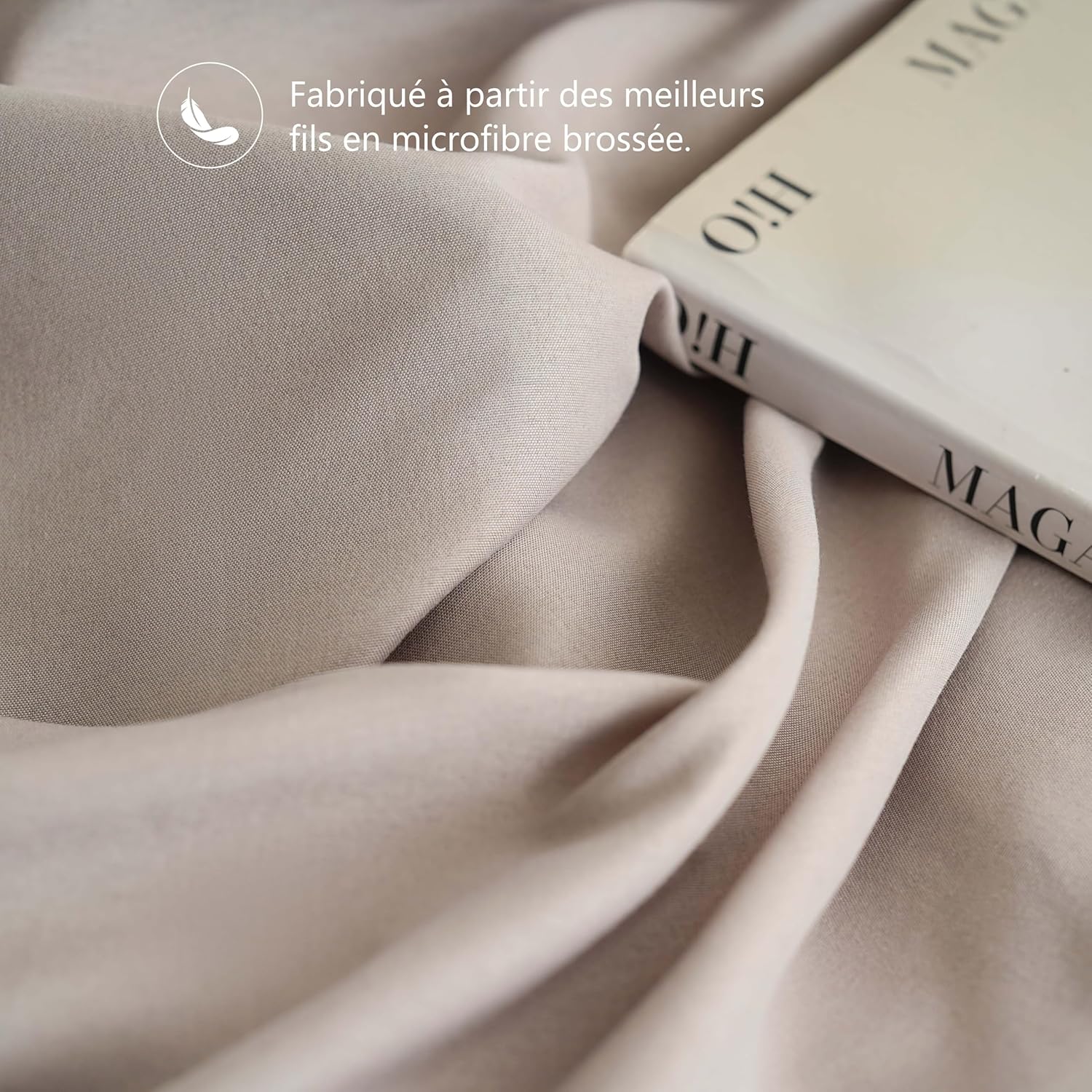 AYSW 2er-Pack Kissenbezüge 65x65cm Khaki Kissenbezug mit Reißverschluss aus Mikrofaser 5